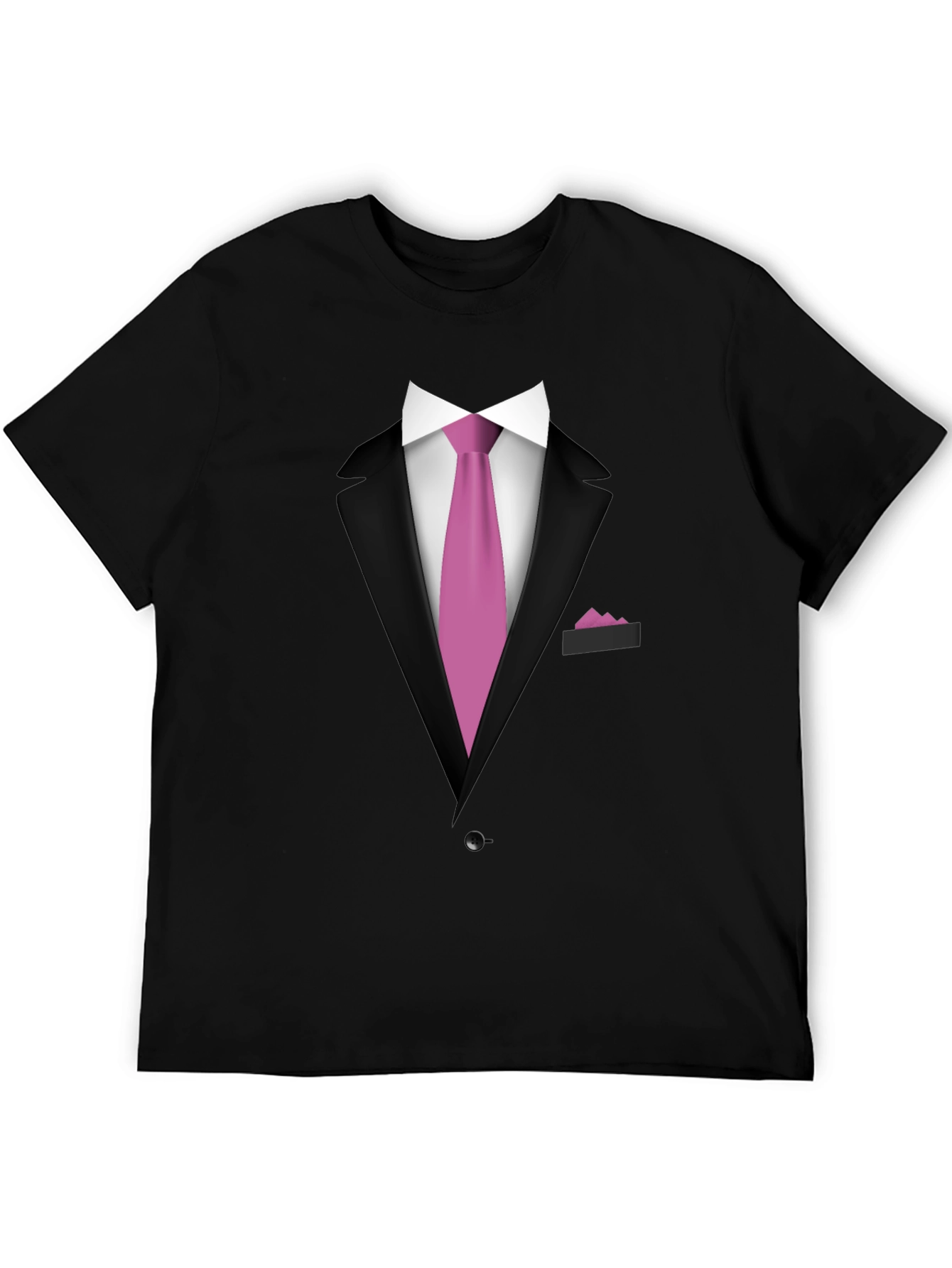 Black Funny Suit & Tie Graphic Print Men's T-Shirt view 5