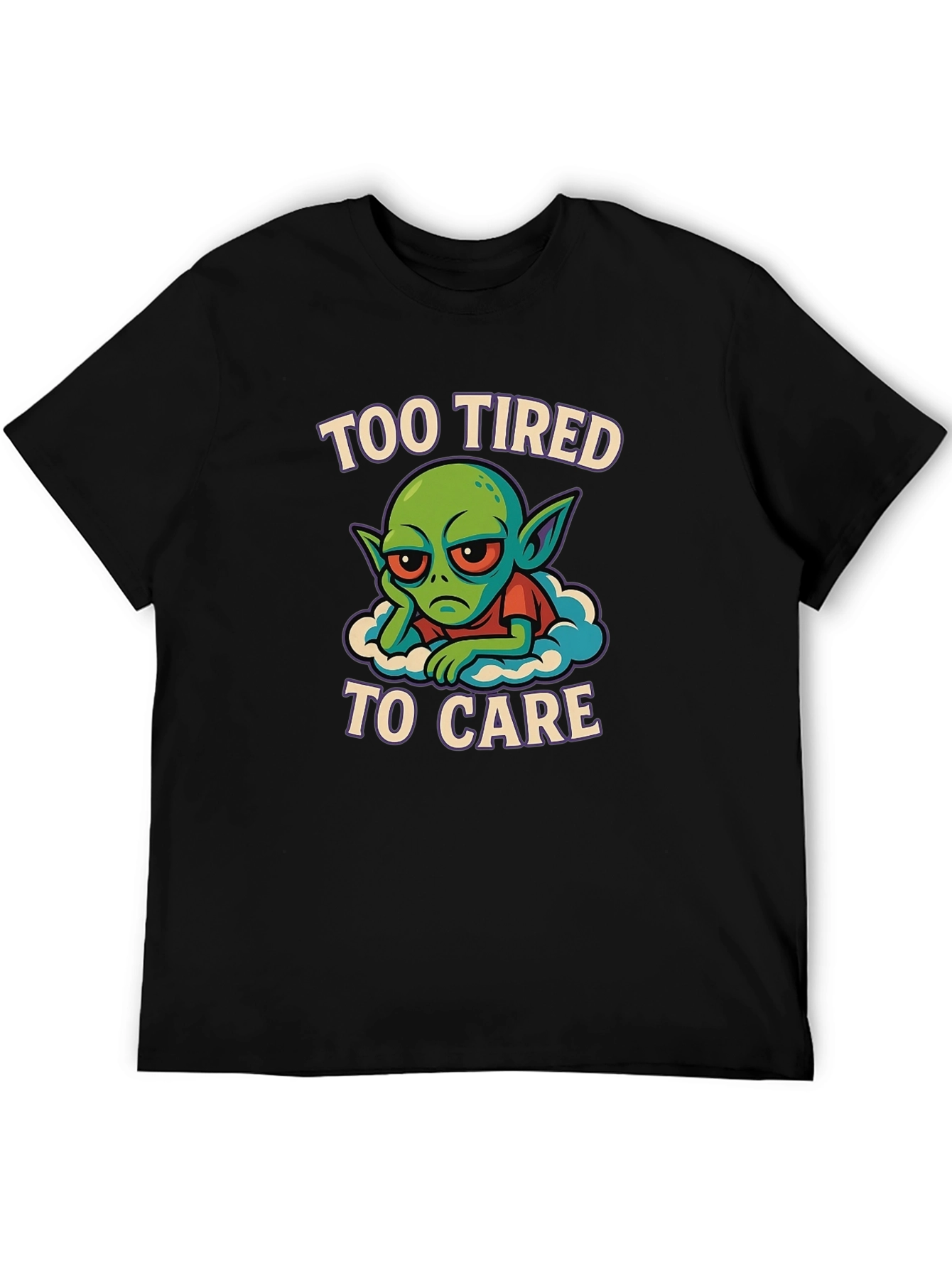 Black Too Tired to Care Graphic Tee view 5