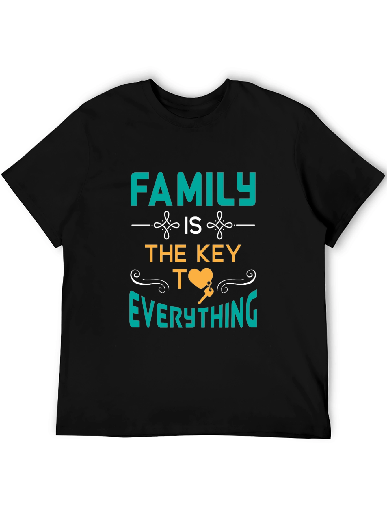 Family is the Key T-Shirt - Heart and Key Design - 5