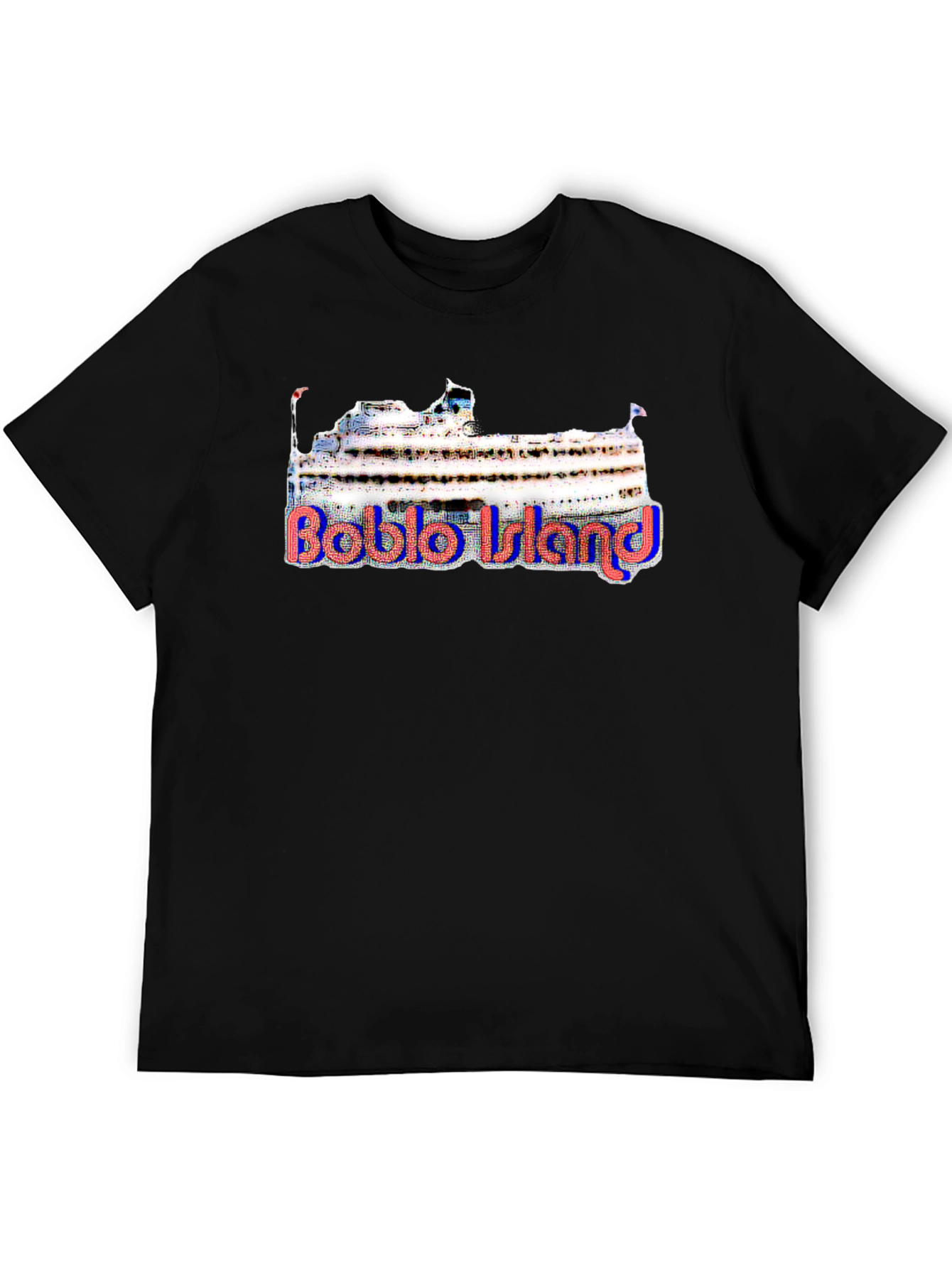 Black Boblo Island Cruise Ship T-Shirt view 5
