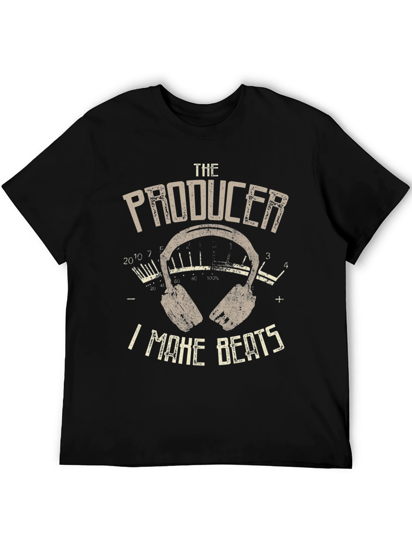 Black Producer I Make Beats Black Graphic Tee view 5