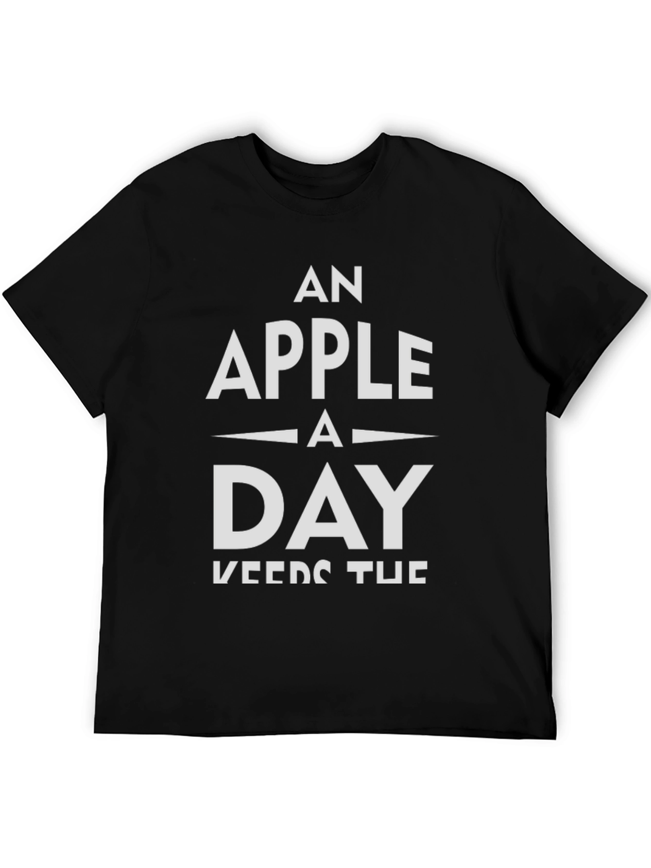 Black An Apple A Day Graphic Tee - Health & Wellness T-Shirt view 5