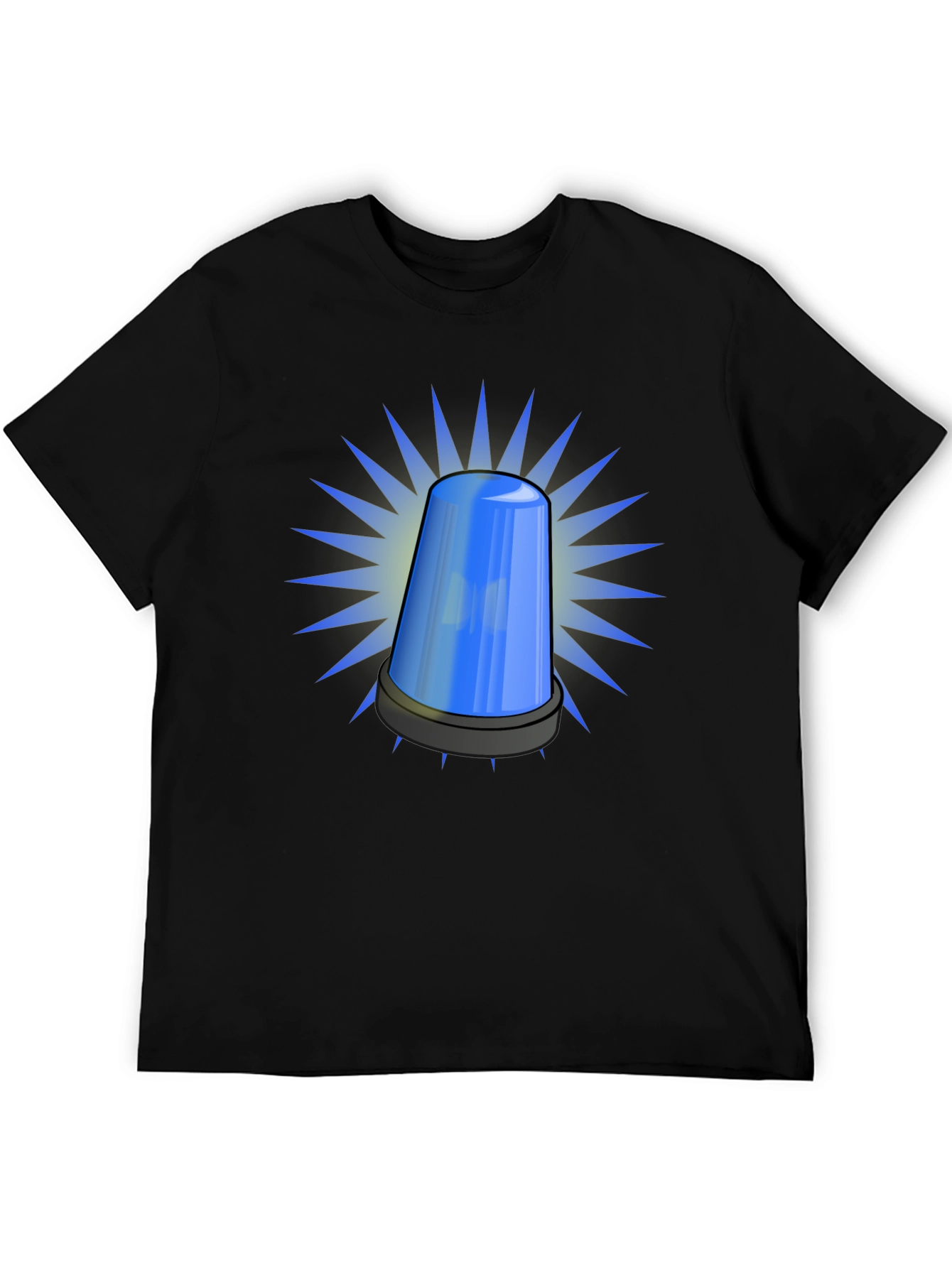 Black Blue Siren T-Shirt - Novelty Graphic Tee view 5