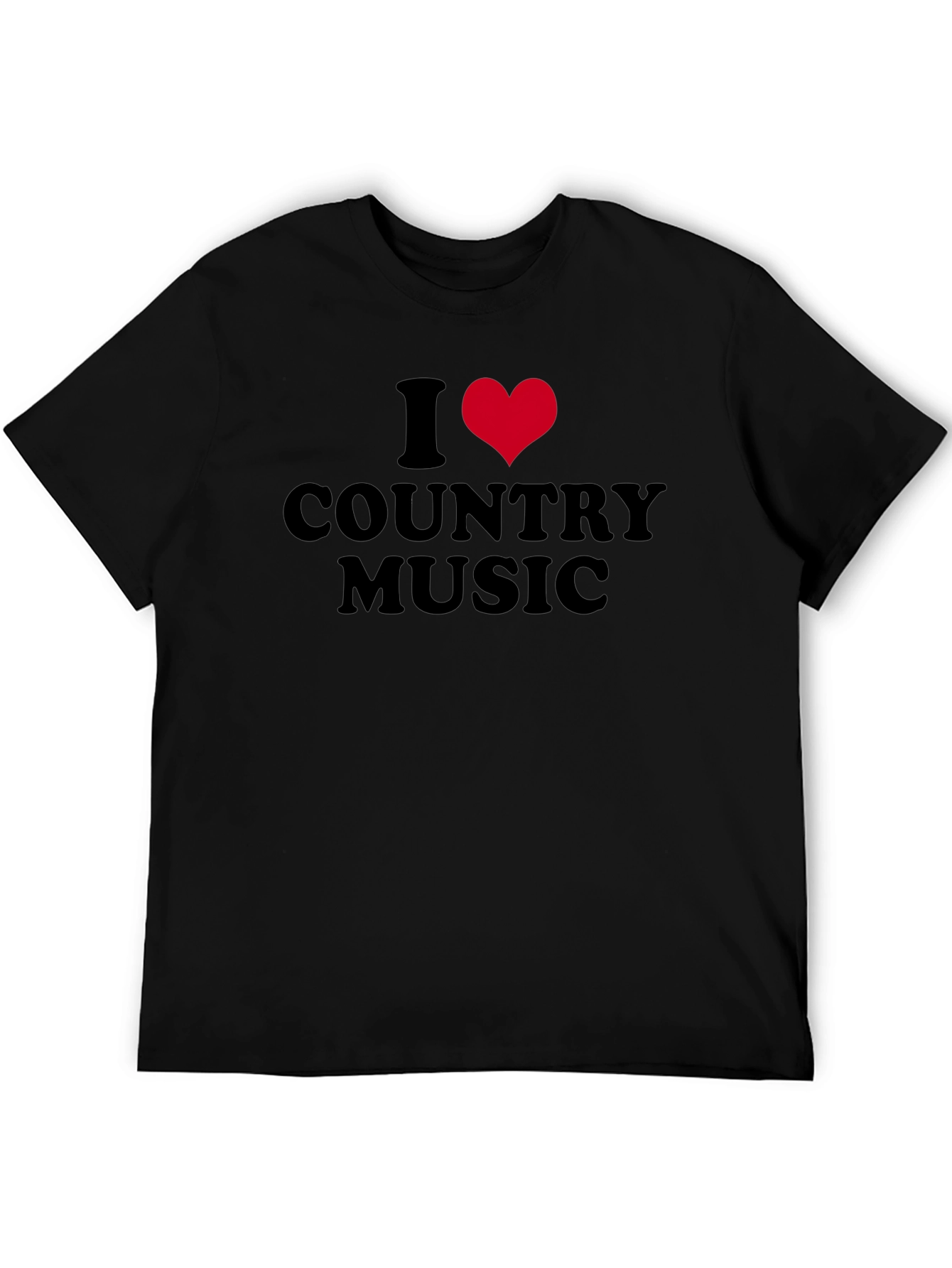 Black I Heart Country Music Black T-Shirt view 5
