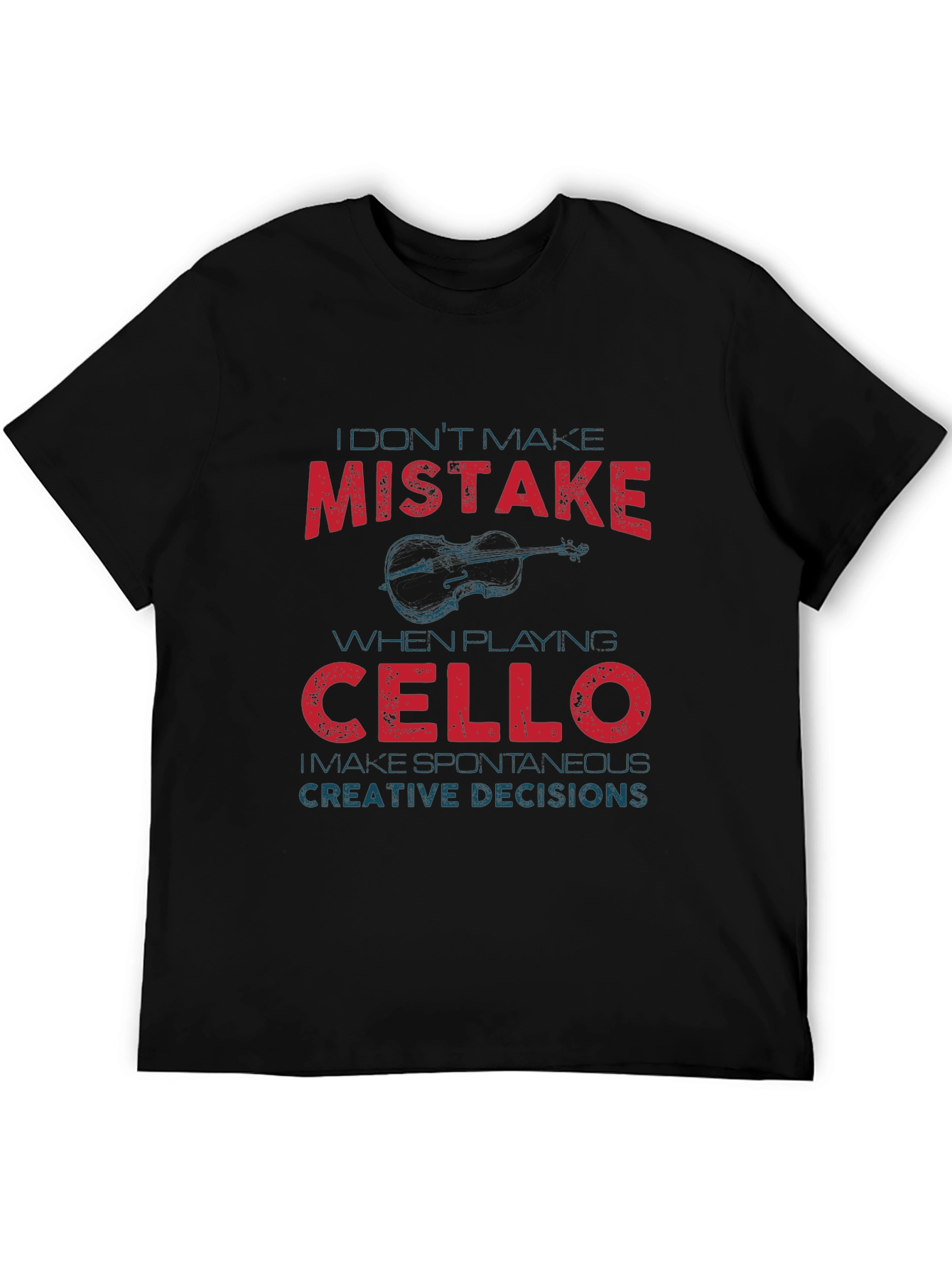 Black Cello Player "Mistake" Graphic Tee view 5