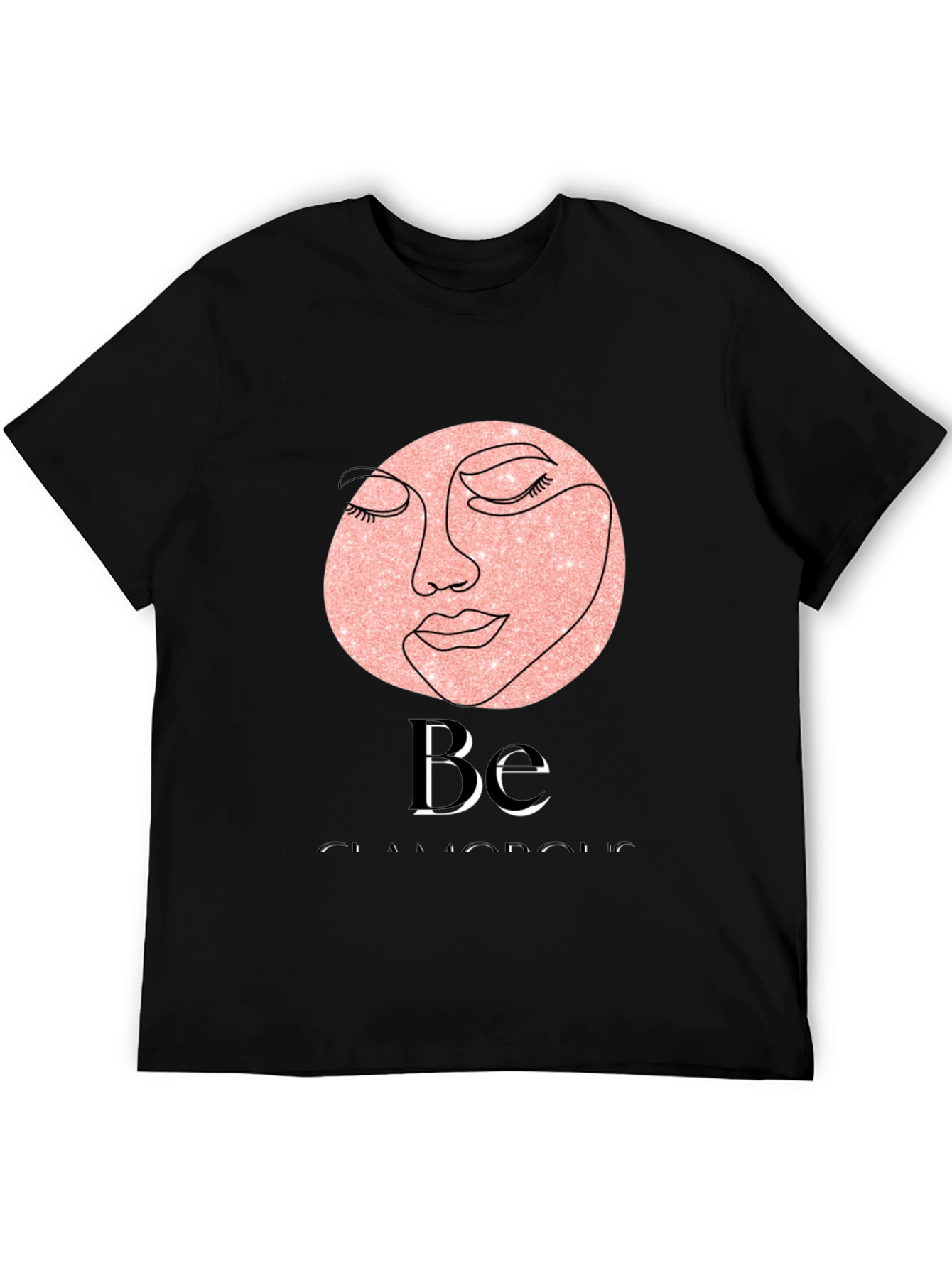 Black Glamorous Face Graphic Tee view 5