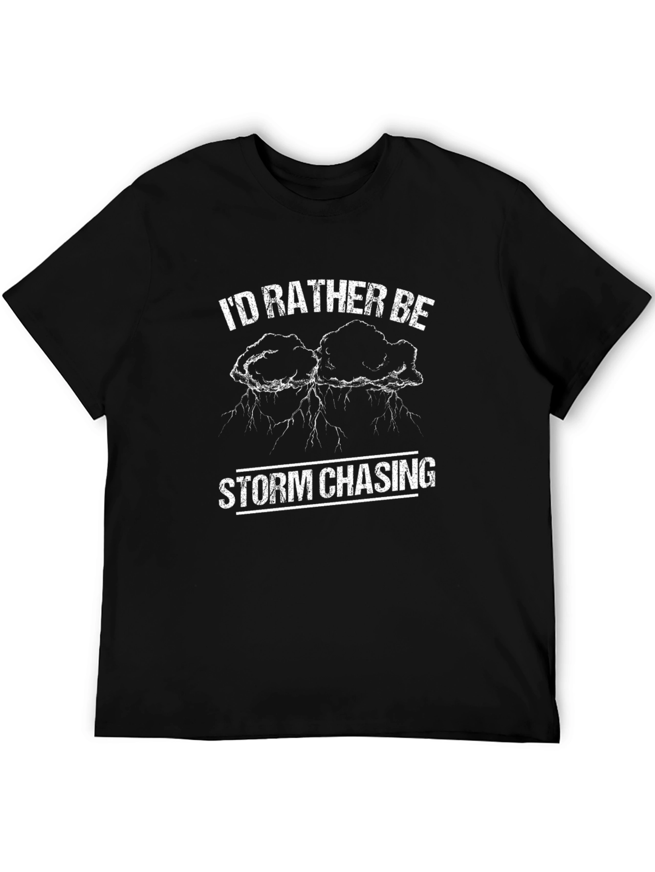 Black Storm Chaser T-Shirt - Black Cotton Graphic Tee view 5
