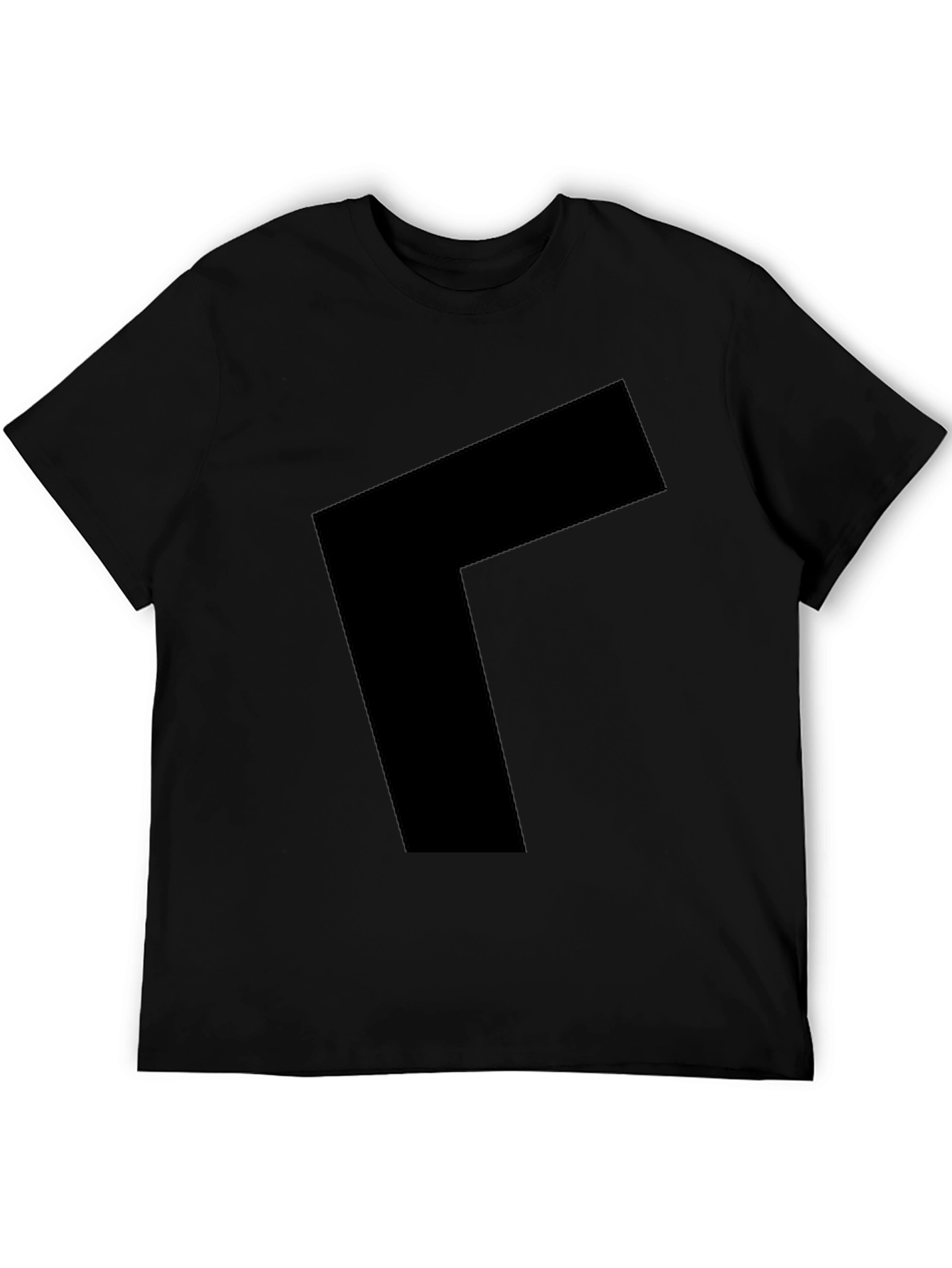 Black Modern Geometric Black Graphic Tee view 5