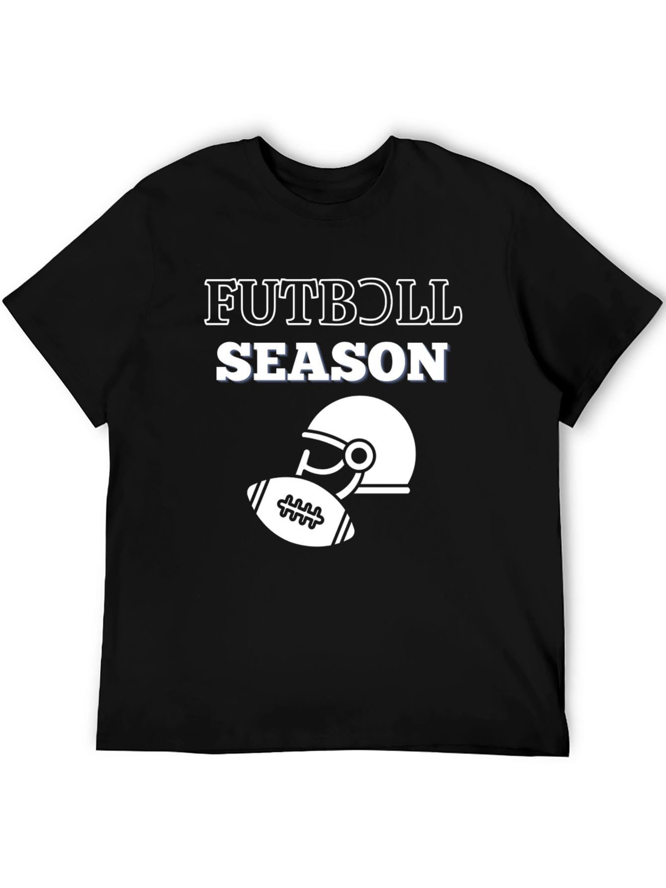 Black Futbol Season Graphic Tee view 5