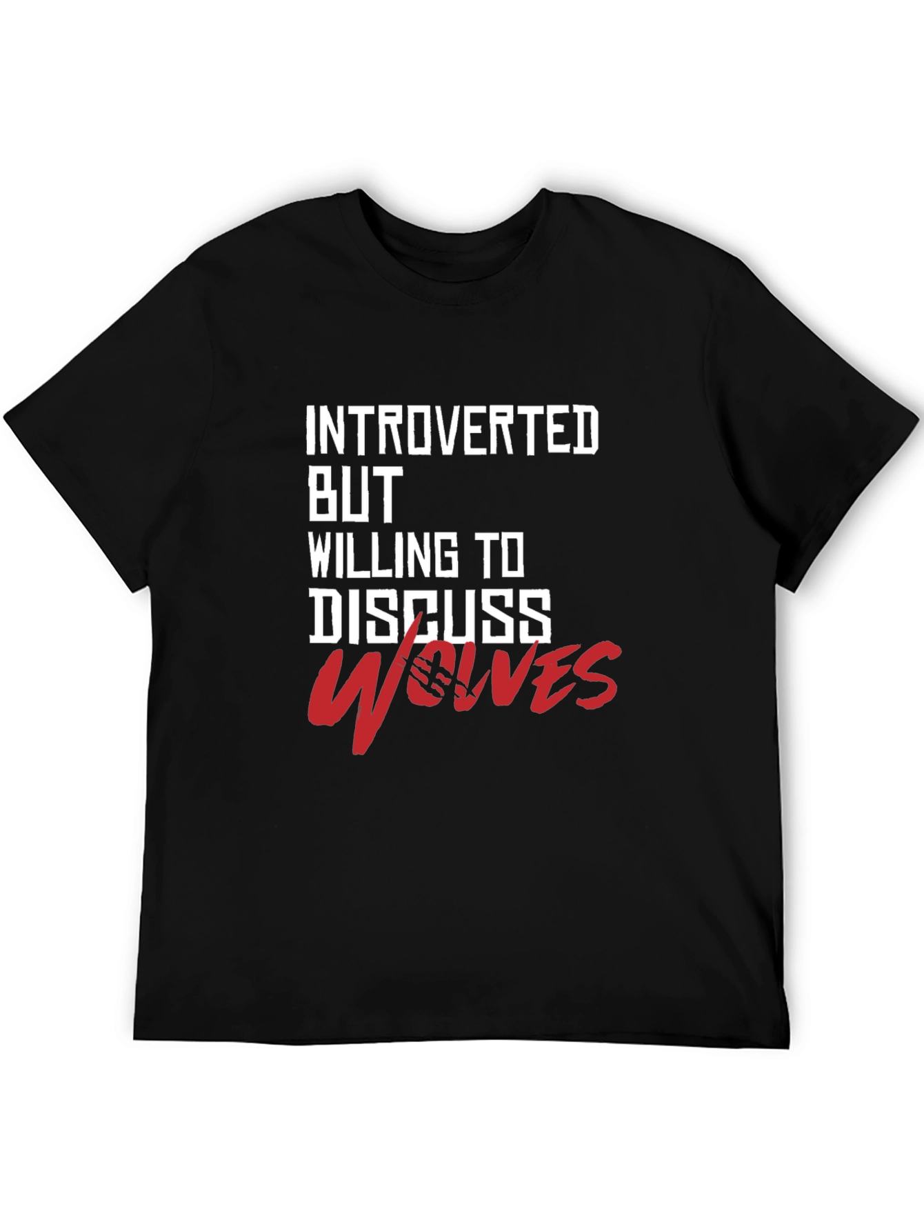 Black Introverted Wolves Graphic Tee - Soft Cotton Blend view 5