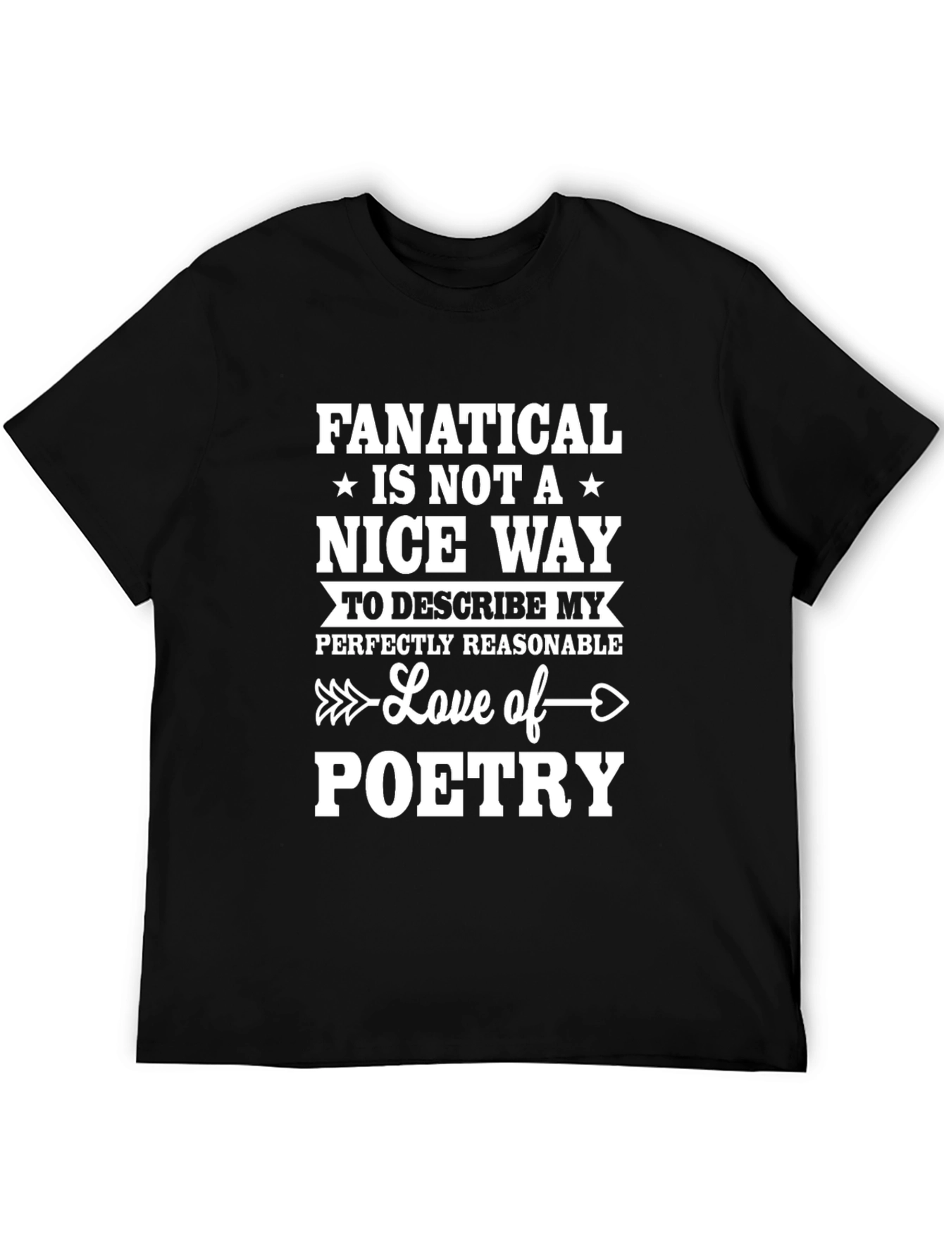 Black Fanatical Poetry Lover Graphic T-Shirt view 5