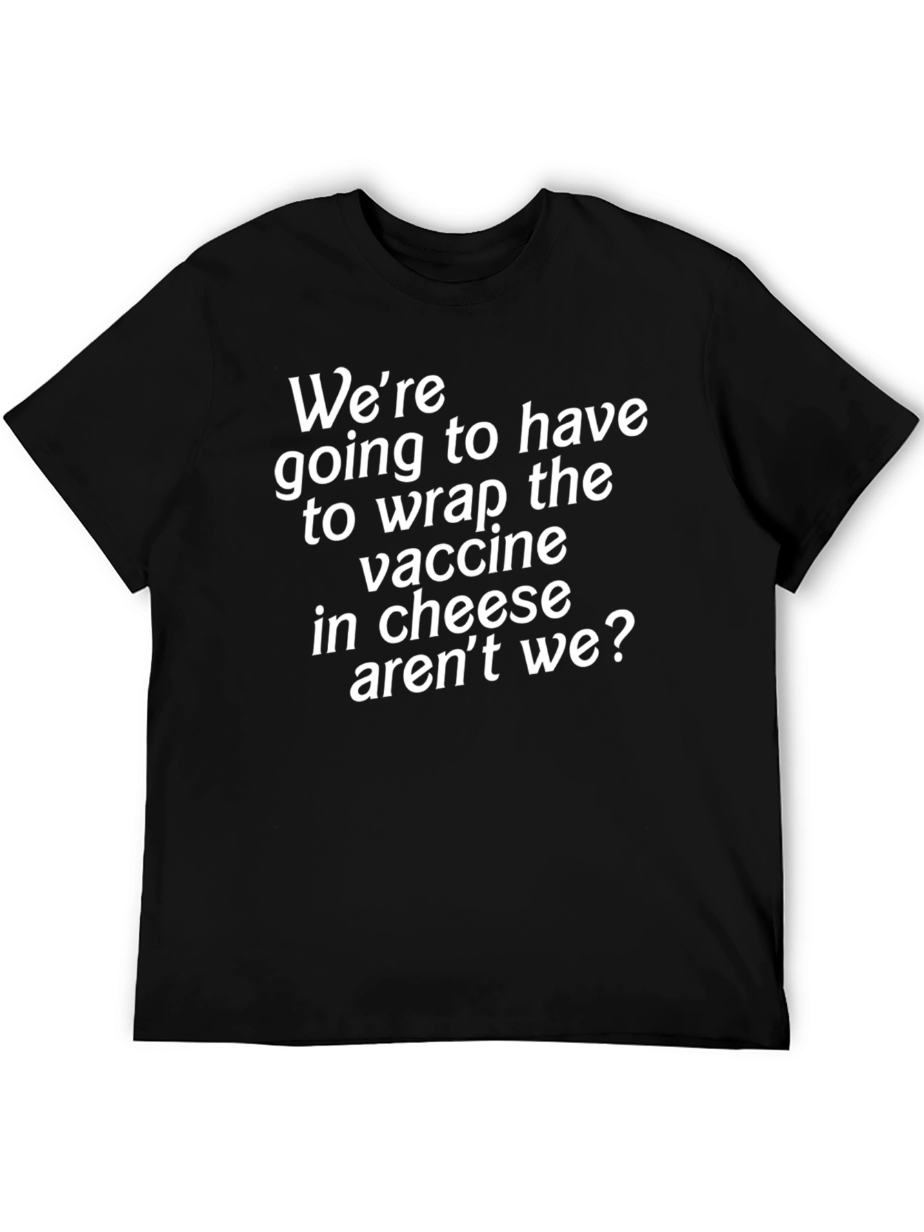 Black Funny Vaccine Cheese Graphic Tee view 5