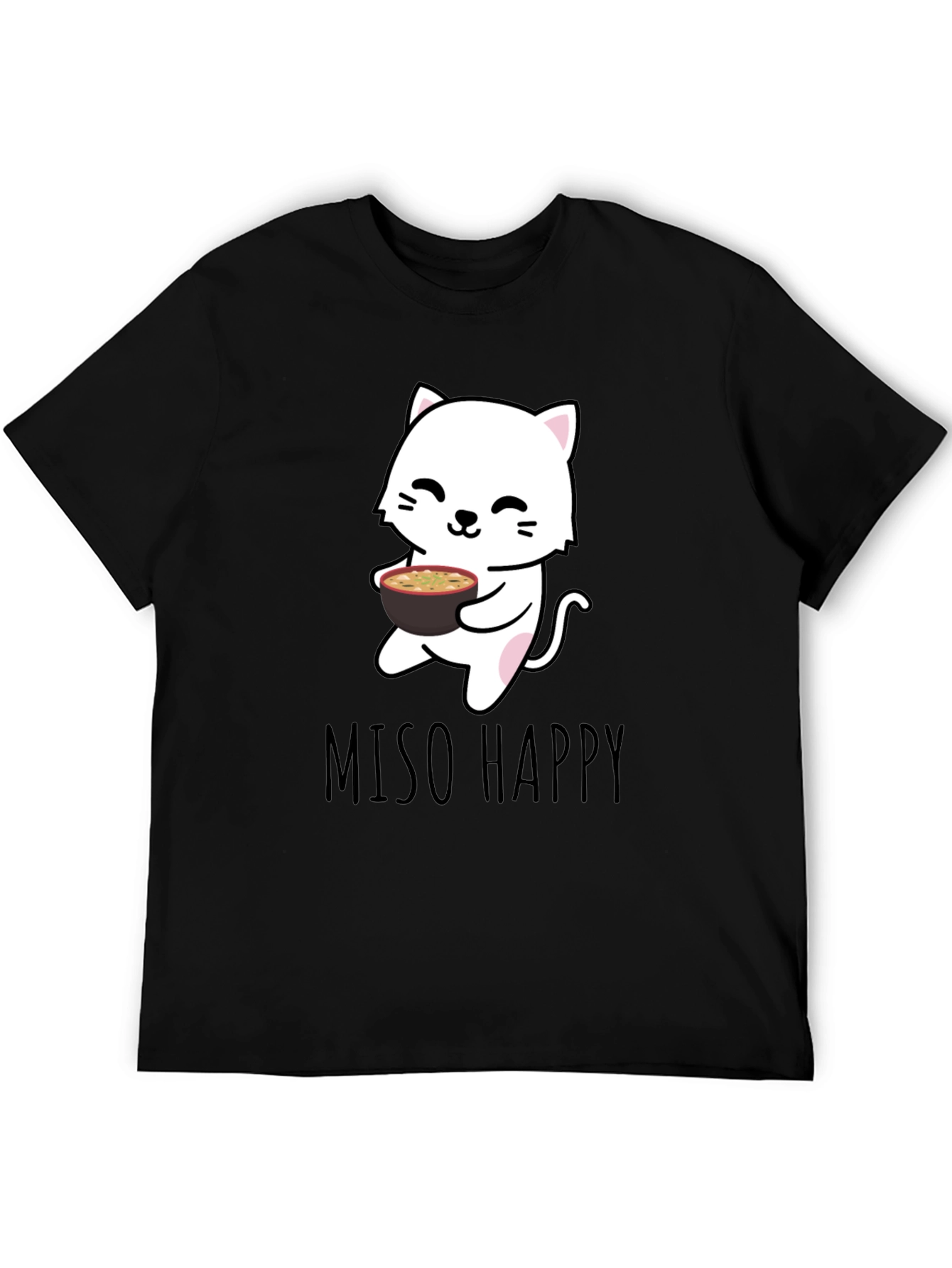 Black Miso Happy Cat T-Shirt - Black view 5