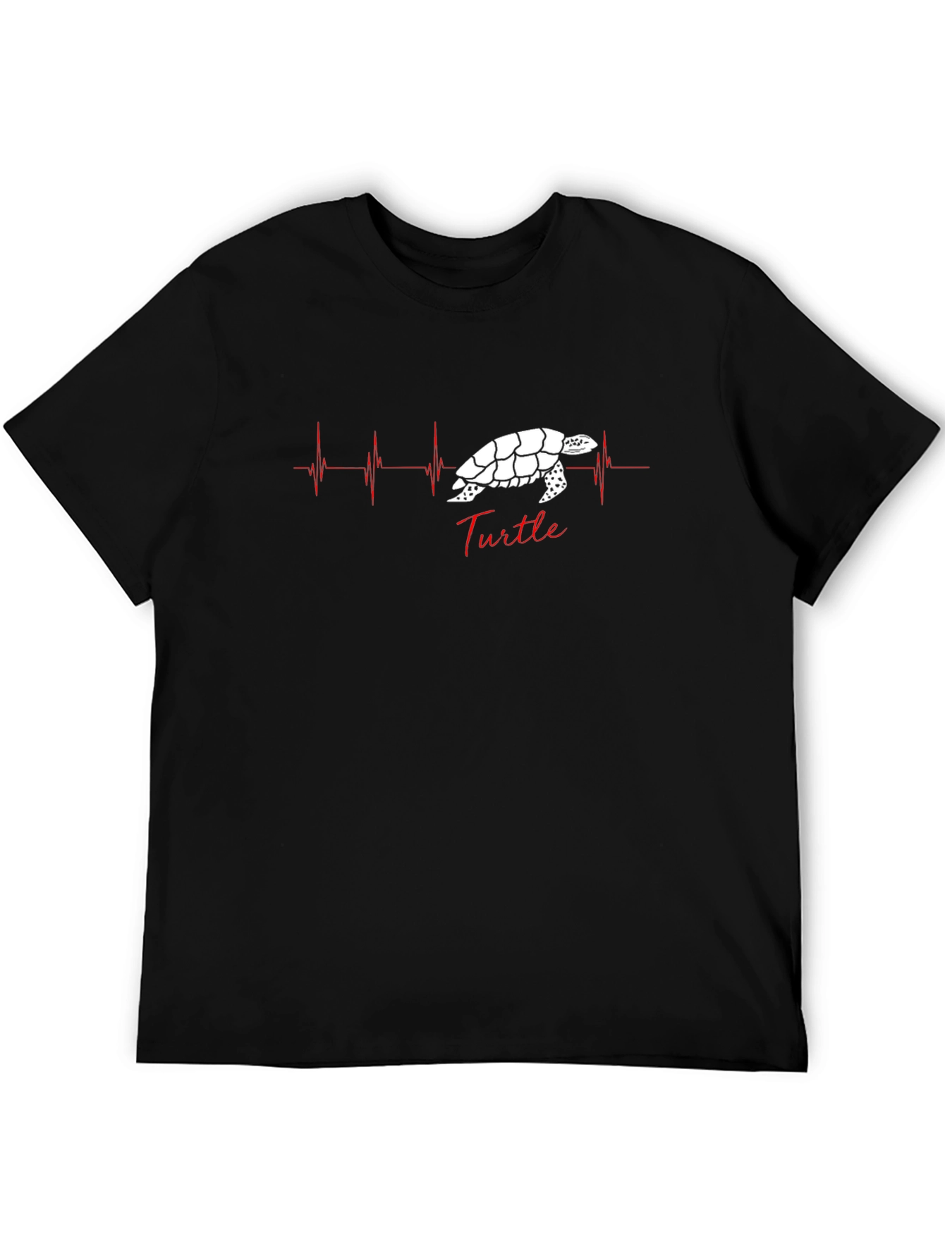 Black Turtle Heartbeat Graphic Tee - Unisex Black T-Shirt view 5