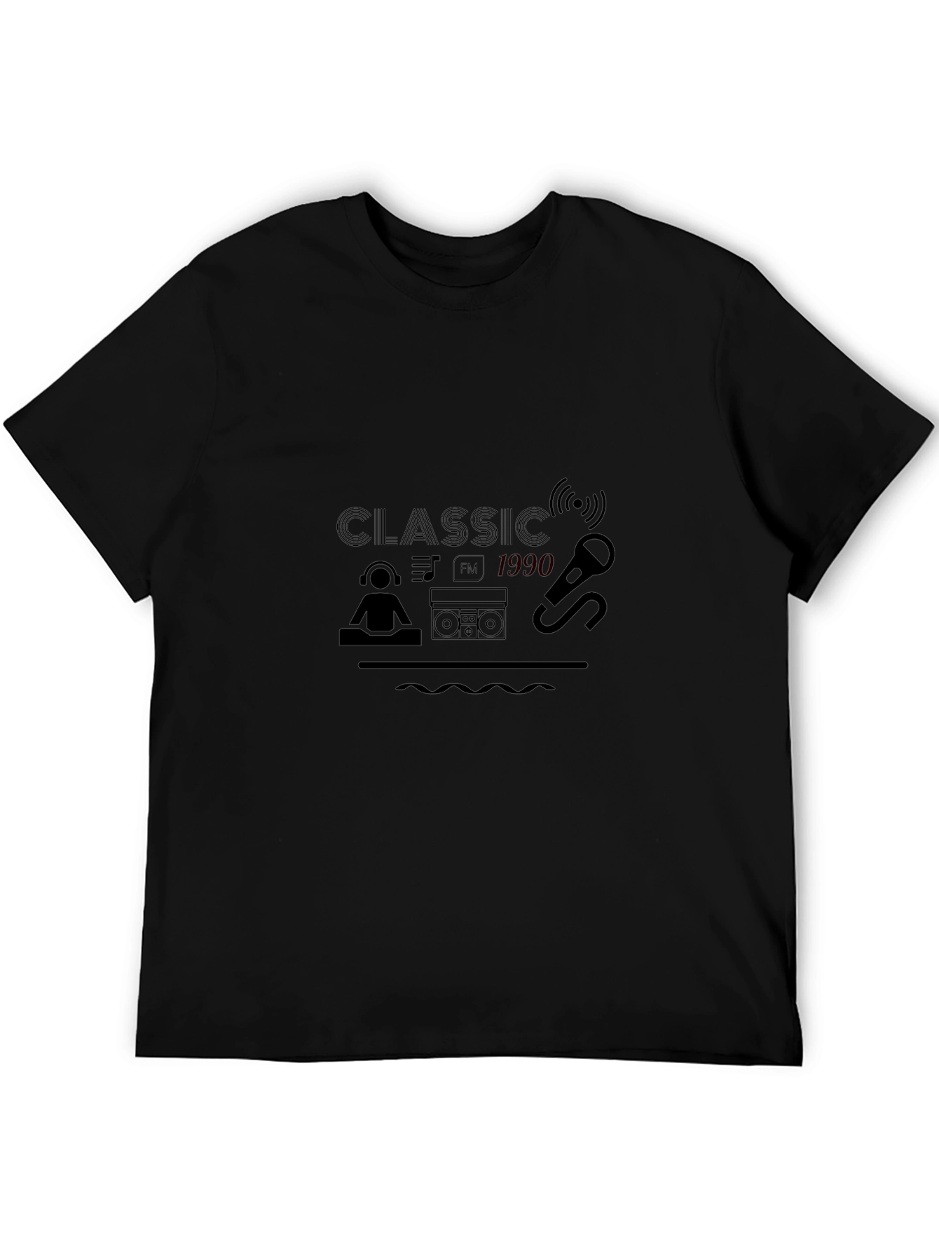 Black Classic 1990 Graphic Tee - Retro Style view 5