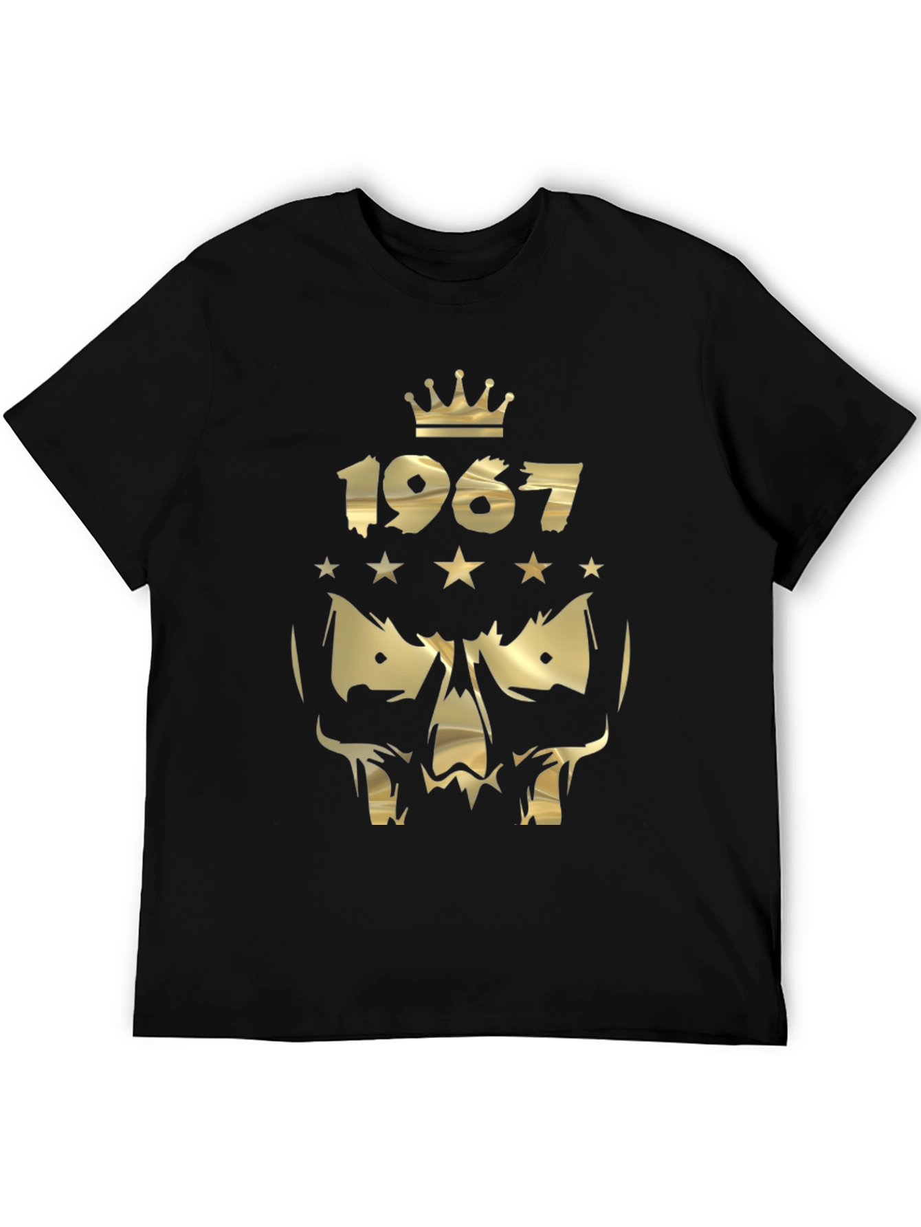 Black Gold 1967 Crown Skull Graphic Black T-Shirt view 5