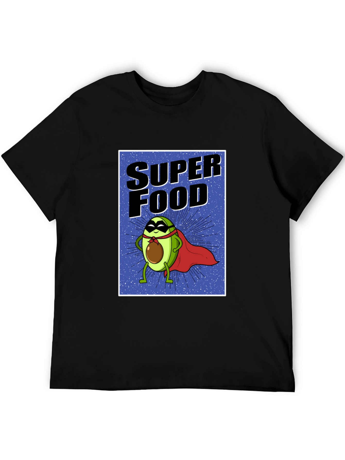Black Super Food Avocado T-Shirt - Novelty Superhero Tee view 5