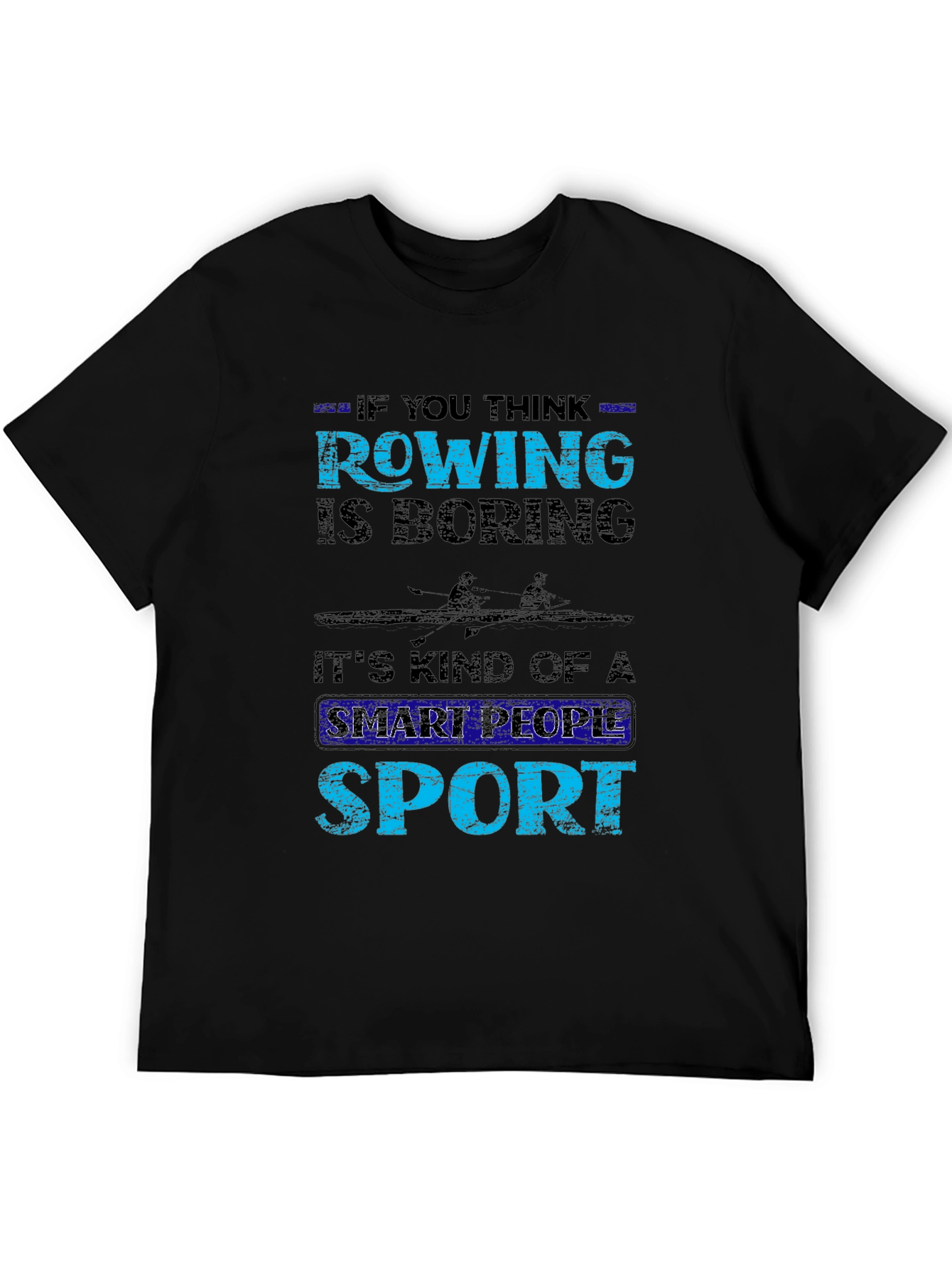 Black Rowing Smart People Sport Graphic T-Shirt view 5
