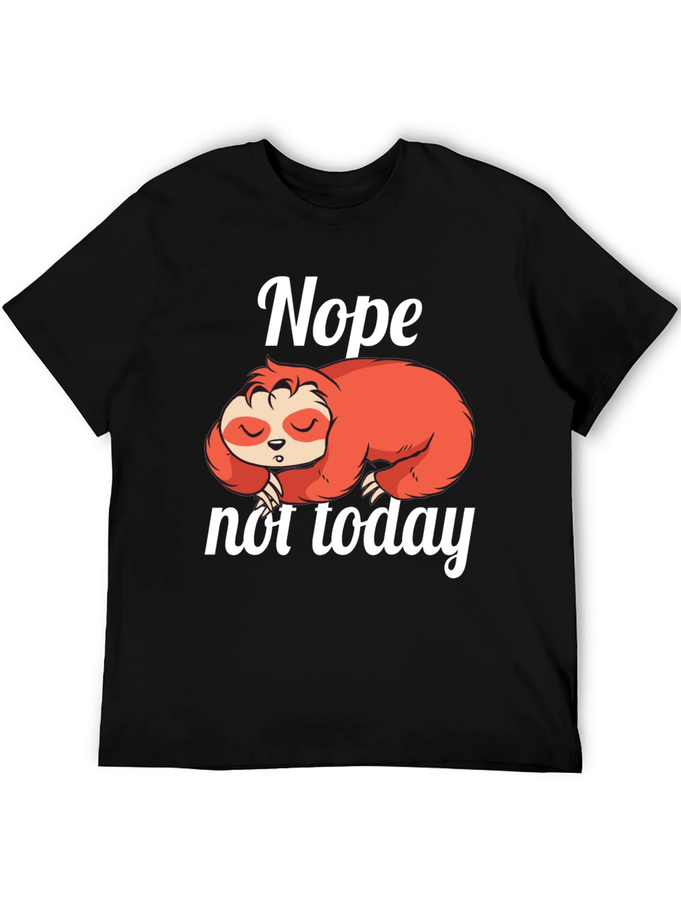 Black Nope Not Today Sloth Graphic Tee - Lazy Day T-Shirt view 5
