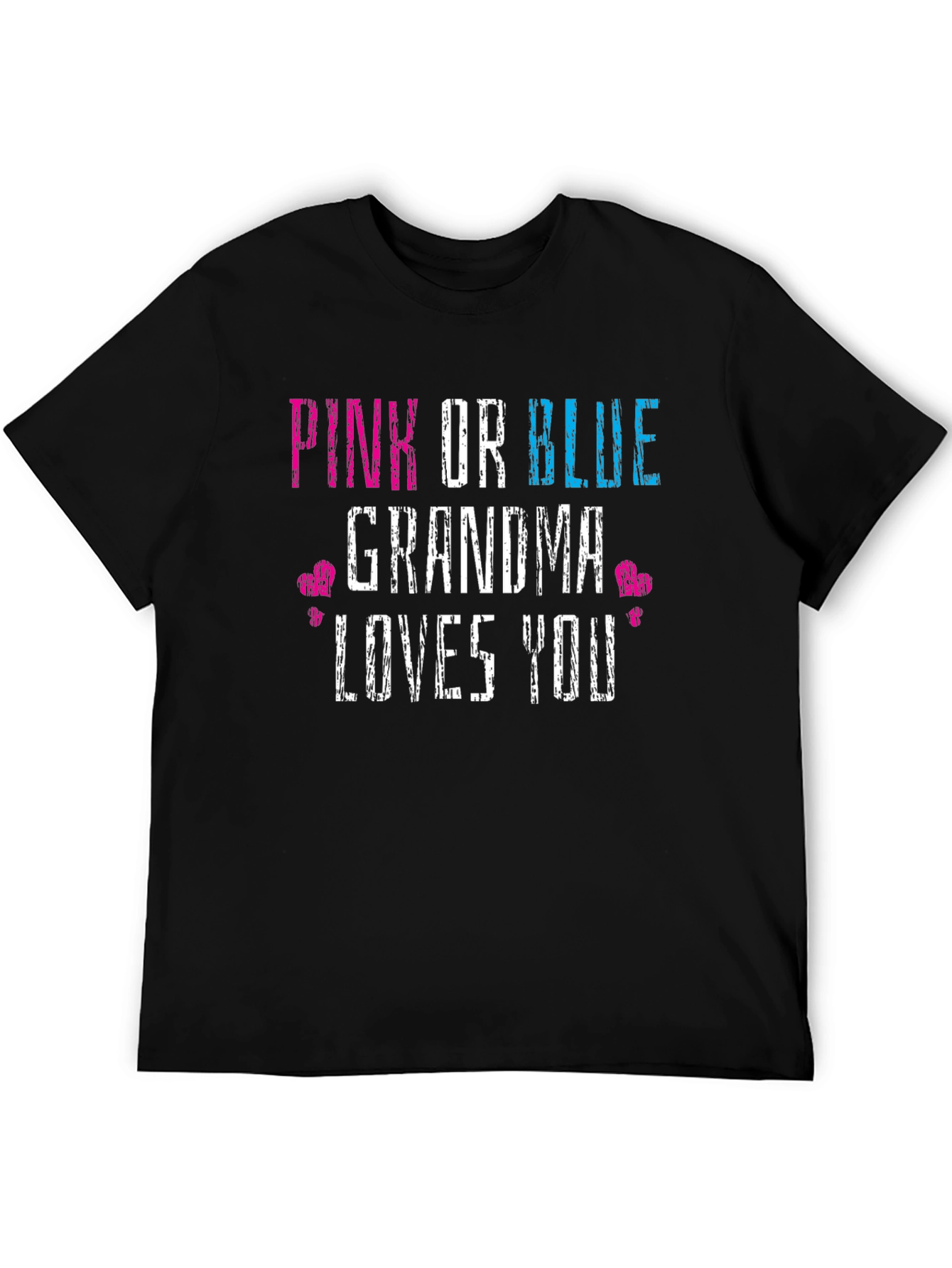 Black Pink or Blue Grandma Loves You Gender Reveal T-Shirt view 5