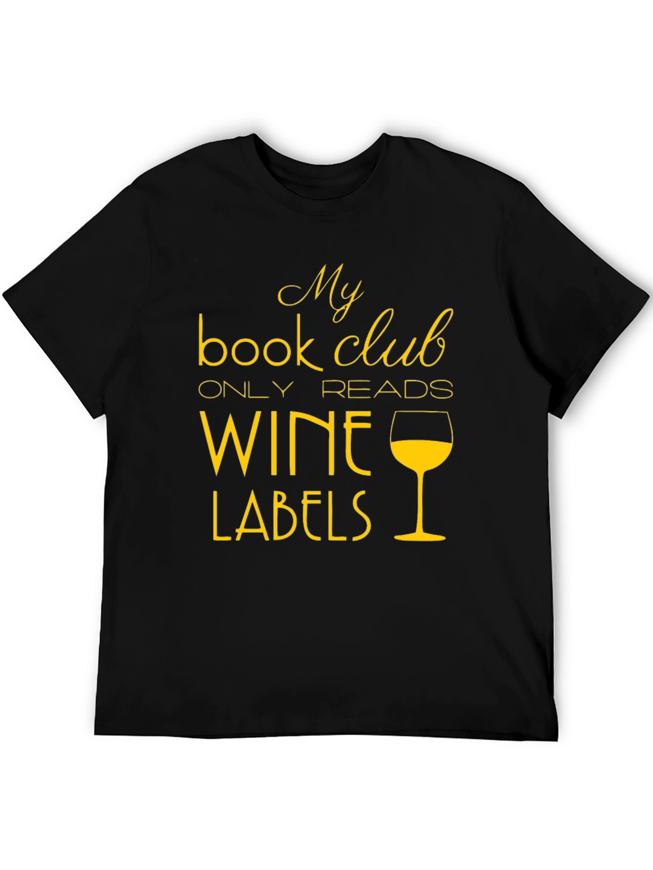 Black Wine Labels Book Club T-Shirt view 5
