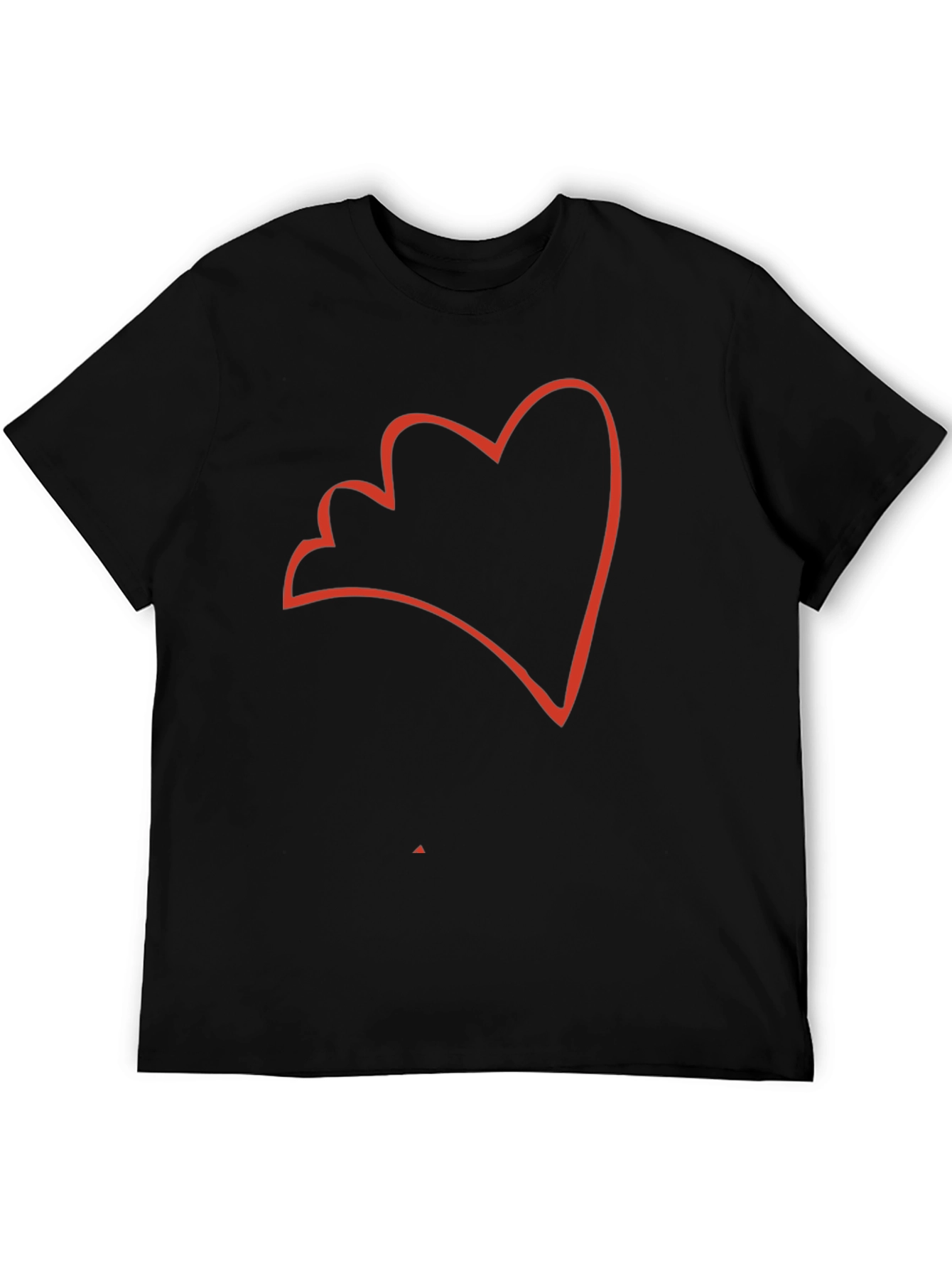 Black Abstract Heart Outline Men's Black T-Shirt view 5