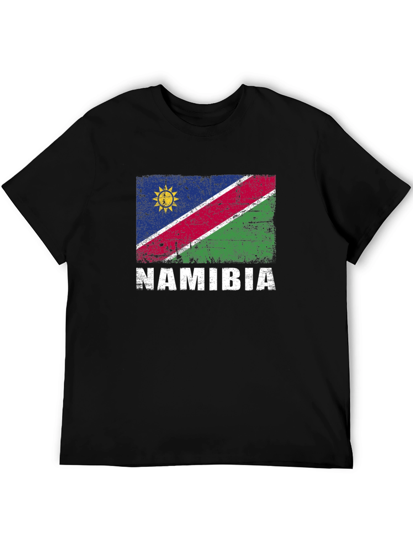 Black Namibia Flag T-Shirt - Vintage Graphic Tee view 5