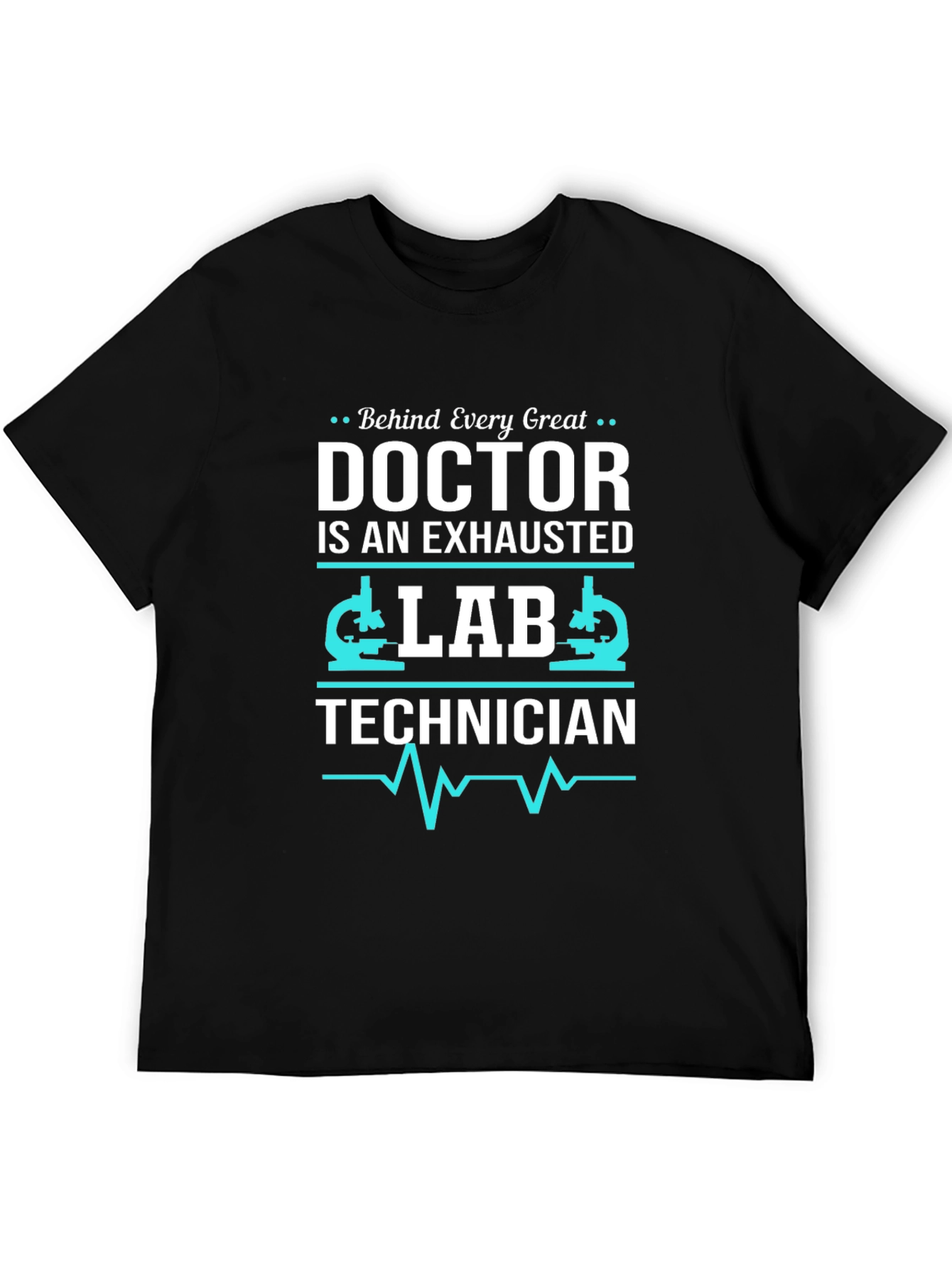 Black Exhausted Lab Tech T-Shirt - Funny Doctor Medical Tee view 5