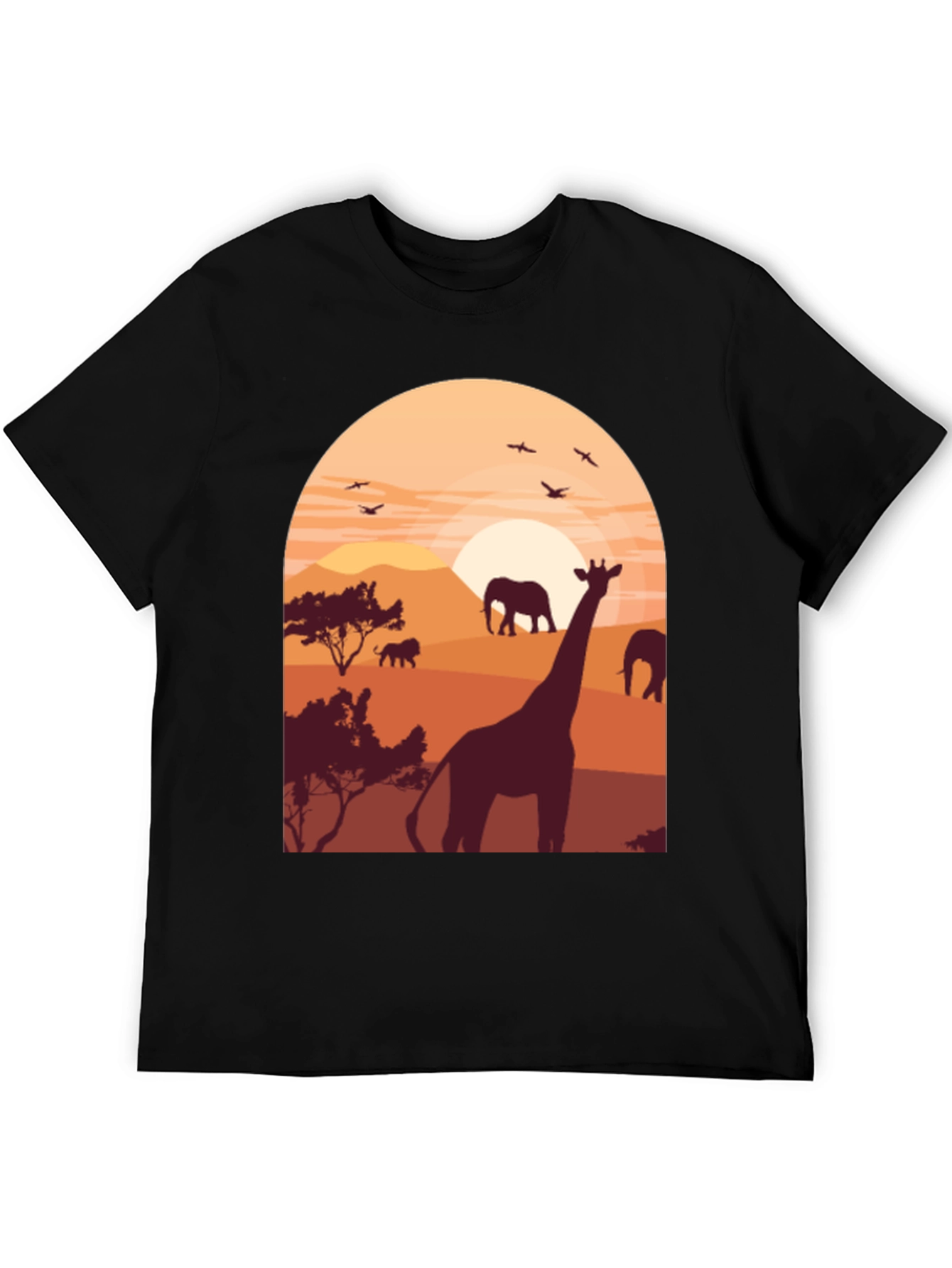 Black Safari Sunset Graphic Tee - Black view 5