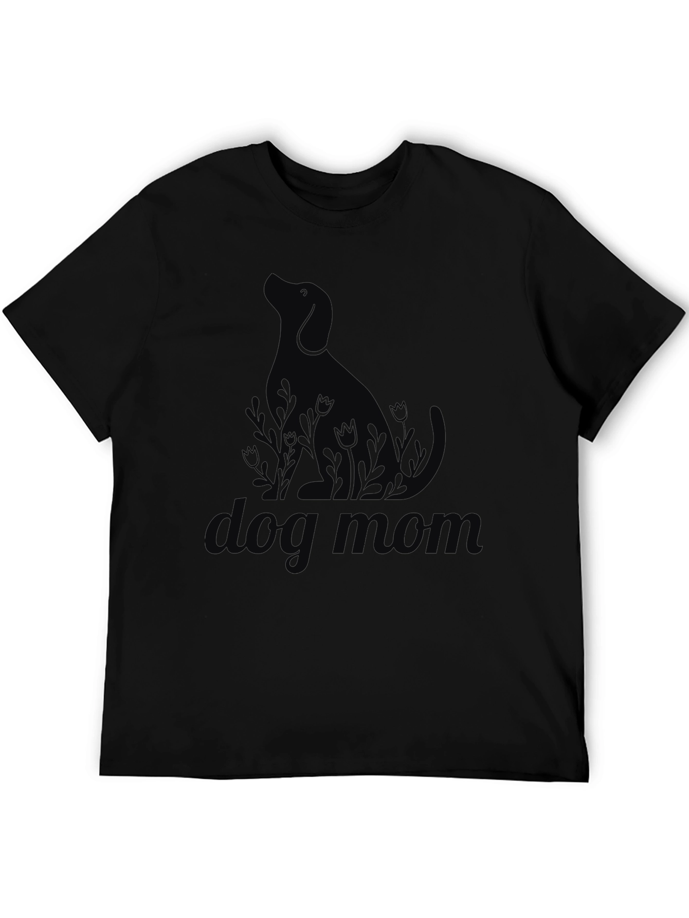 Black Dog Mom Graphic Black T-Shirt view 5