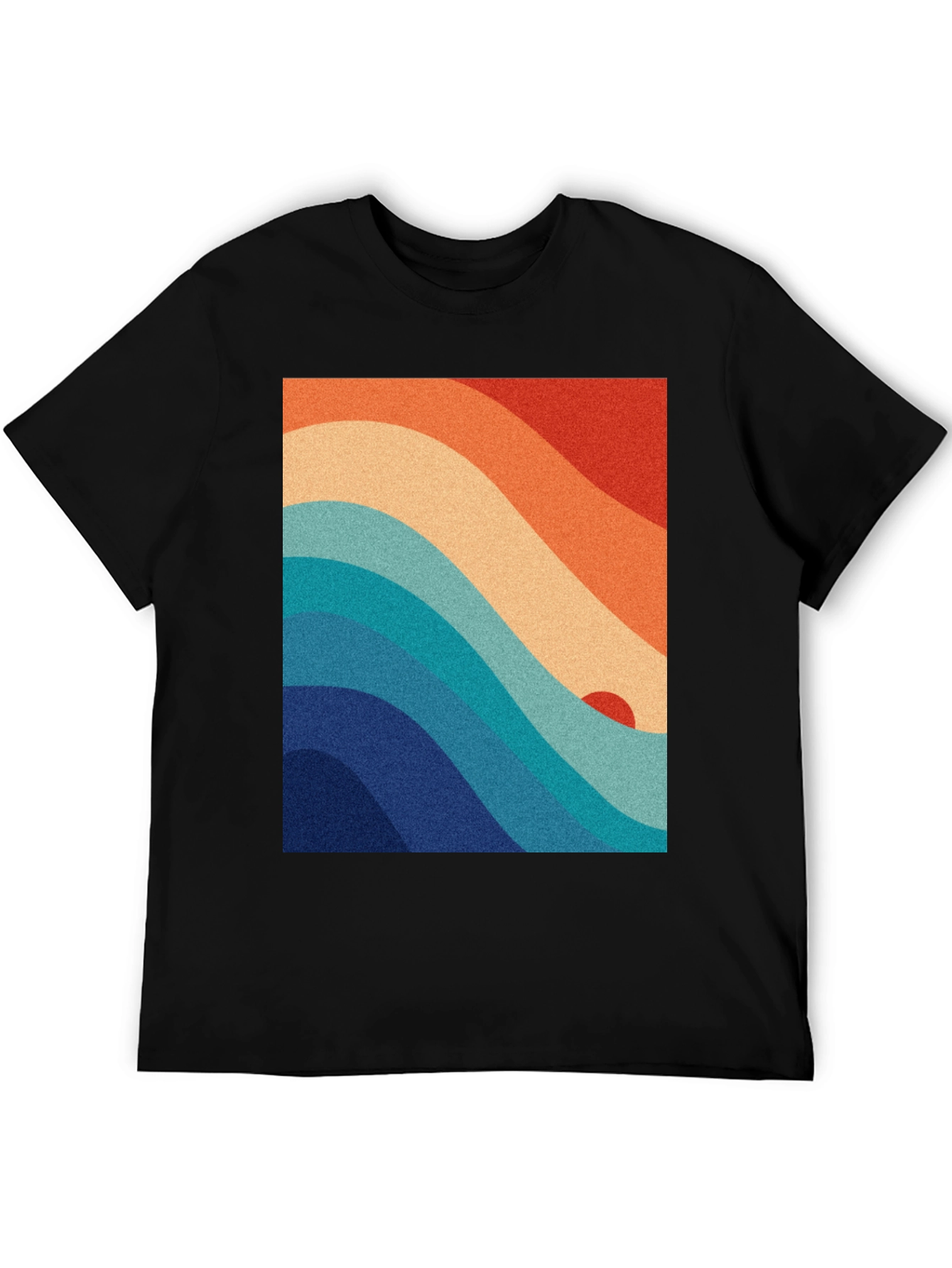 Black Retro Wave Graphic Tee - Vintage Style view 5