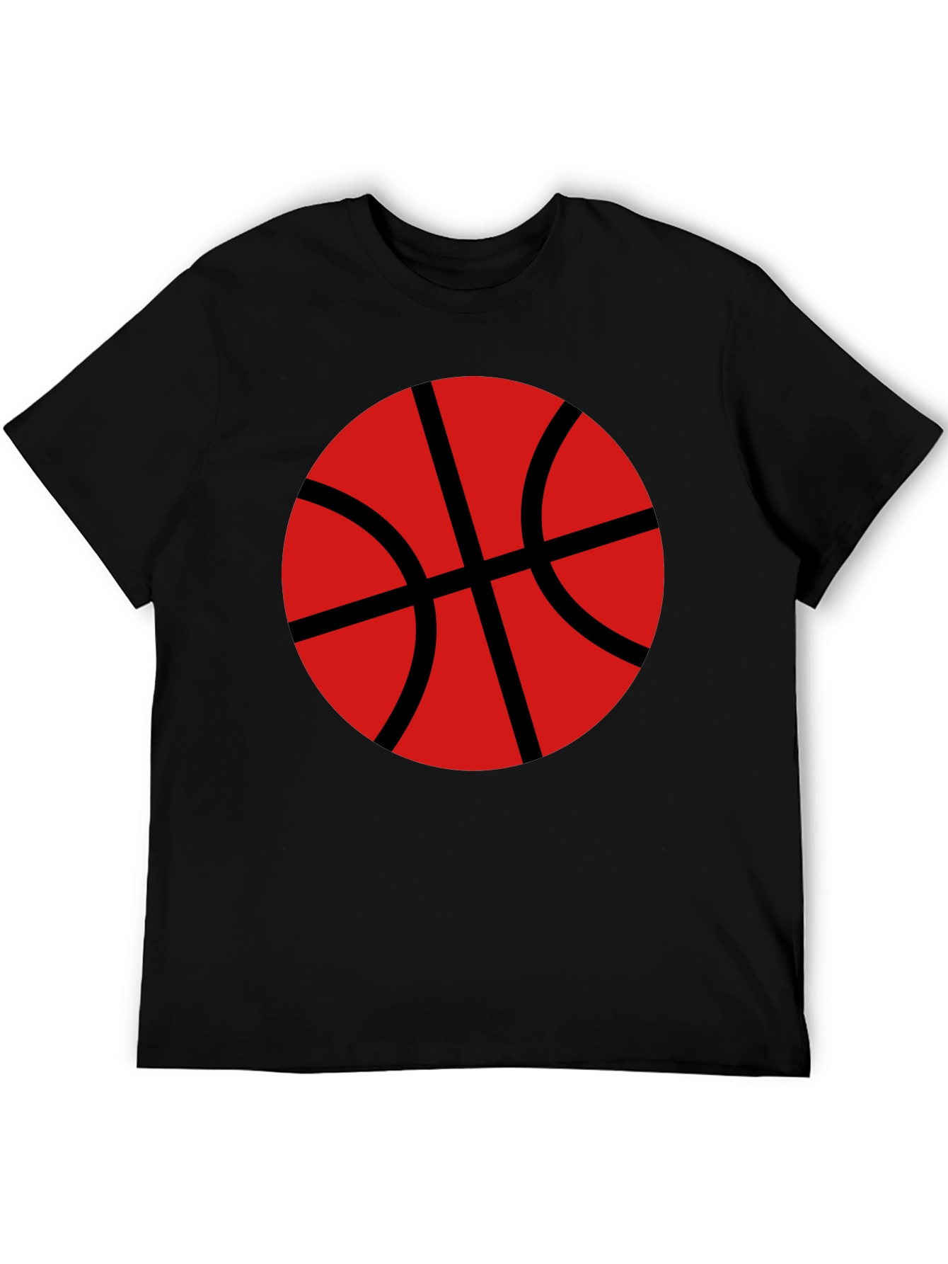Black Basketball Graphic T-Shirt - Black Cotton Tee view 5
