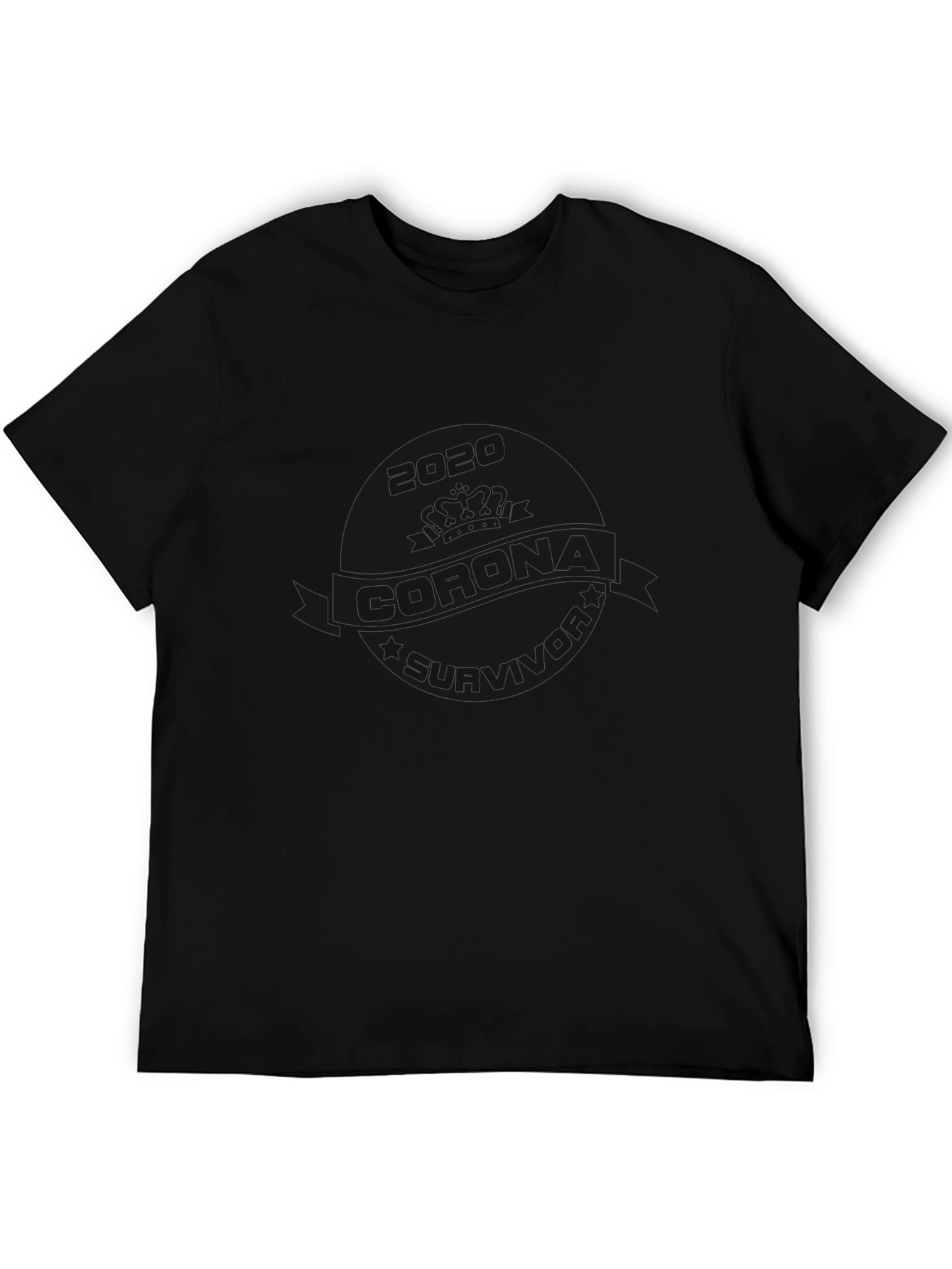 Black Men's Solid Black Casual Short Sleeve T-Shirt view 5
