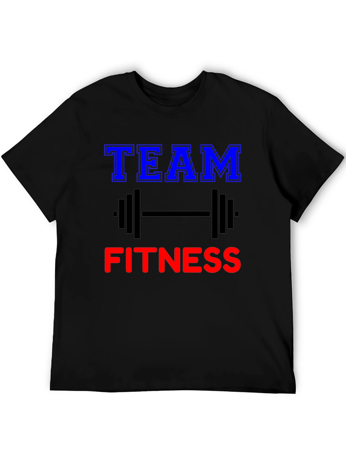 Black Team Fitness Graphic Tee - Gym Workout Shirt view 5
