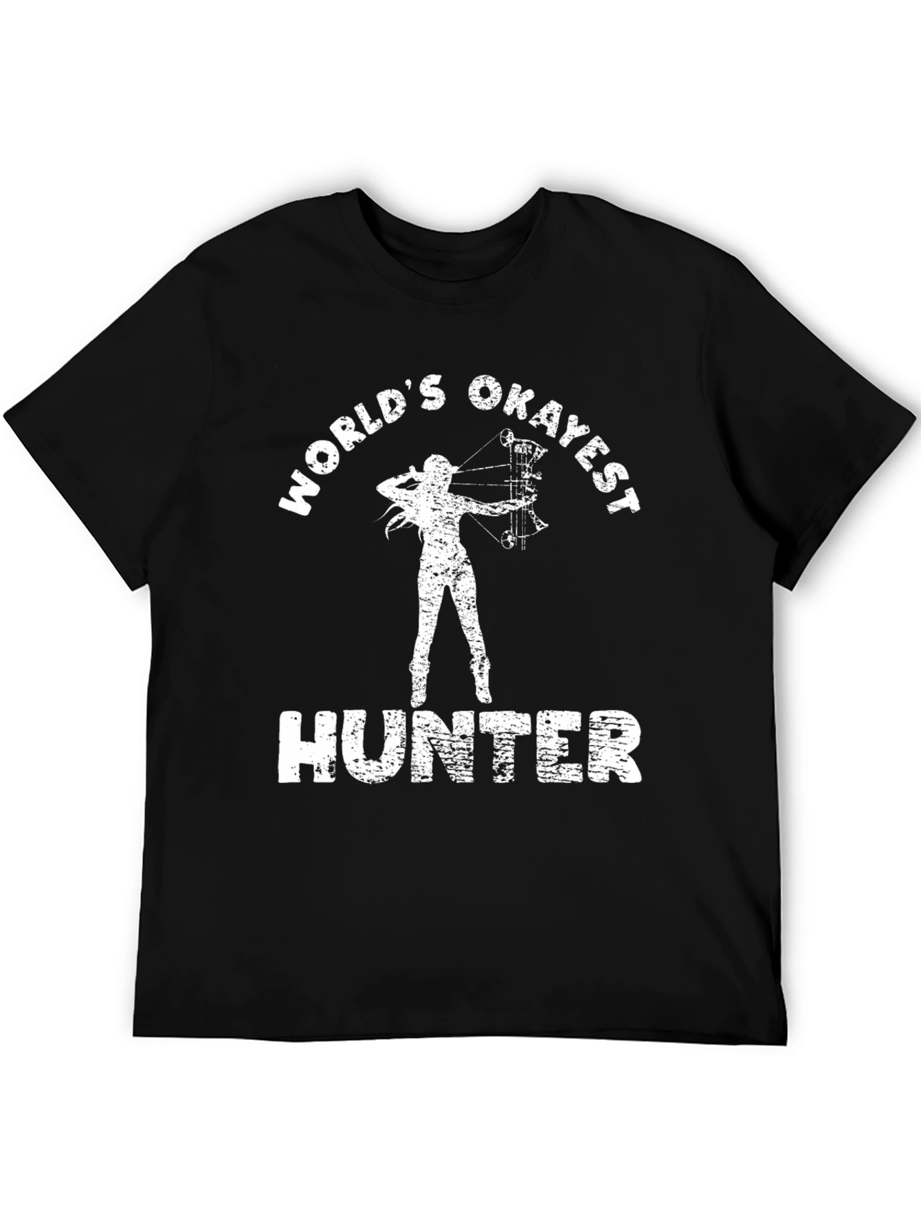 Black World's Okayest Hunter Graphic T-Shirt - Black view 5