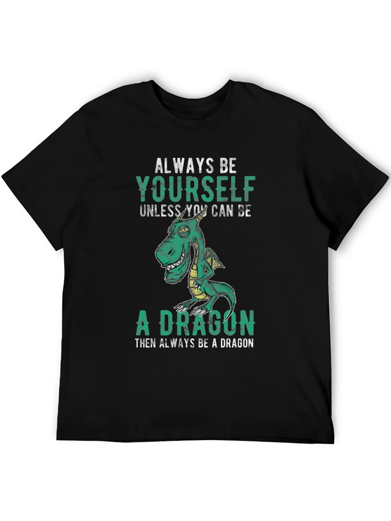 Black Always Be Yourself Dragon Graphic Tee view 5