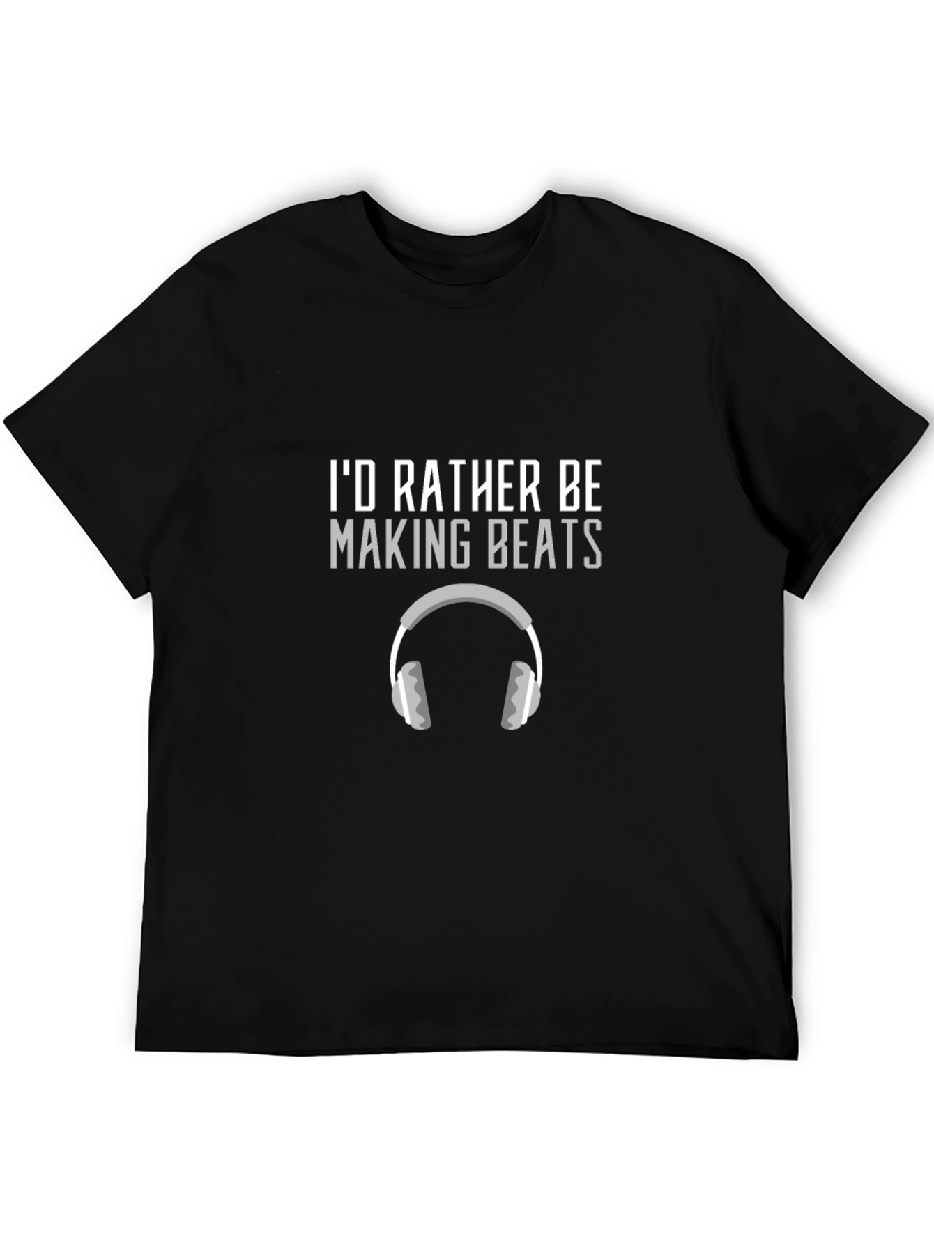 Black I'd Rather Be Making Beats Graphic T-Shirt view 5