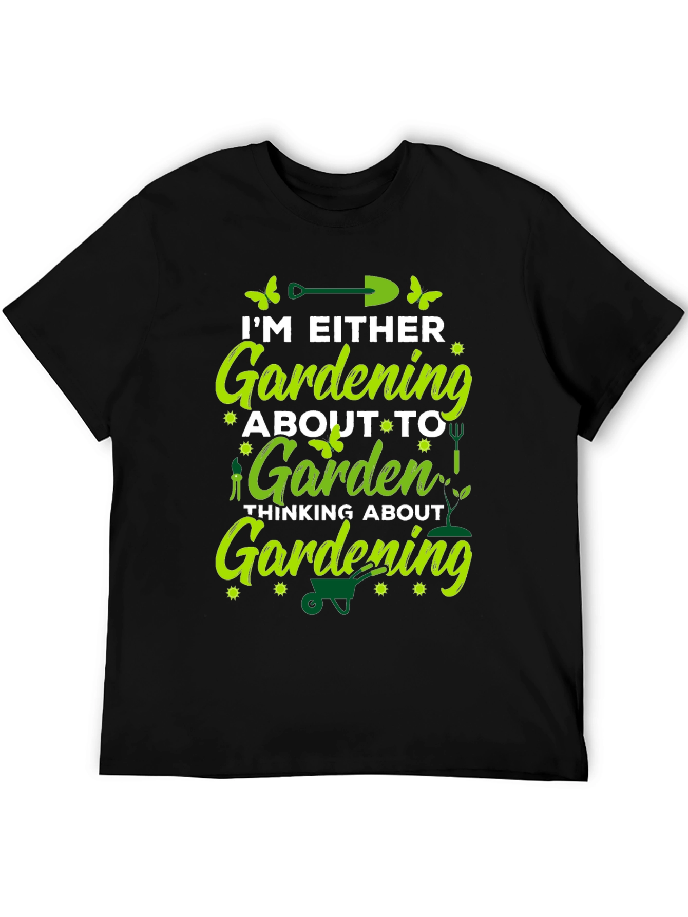 Black Gardening Lover T-Shirt - Black Cotton Blend view 5