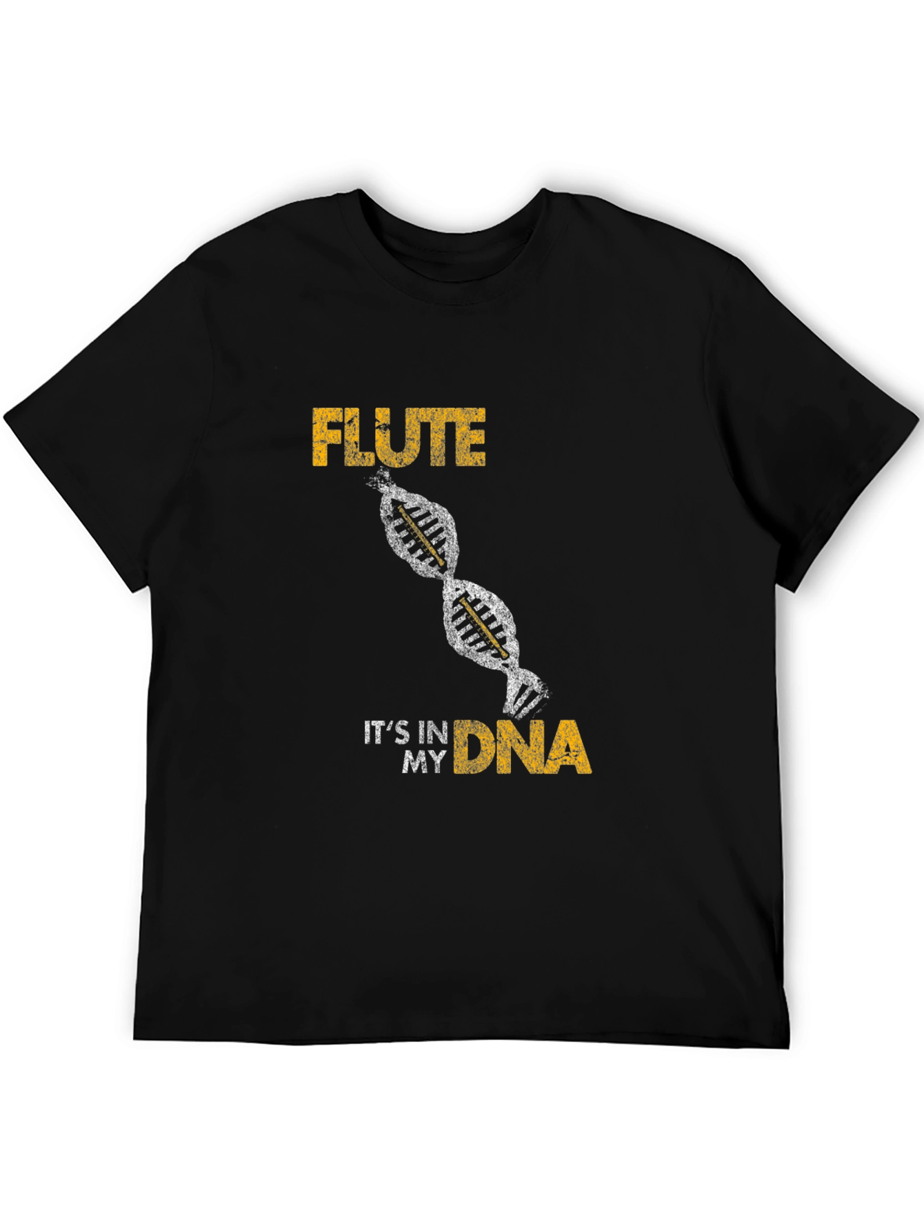 Black Flute DNA Graphic Tee - Musician's Statement Shirt view 5