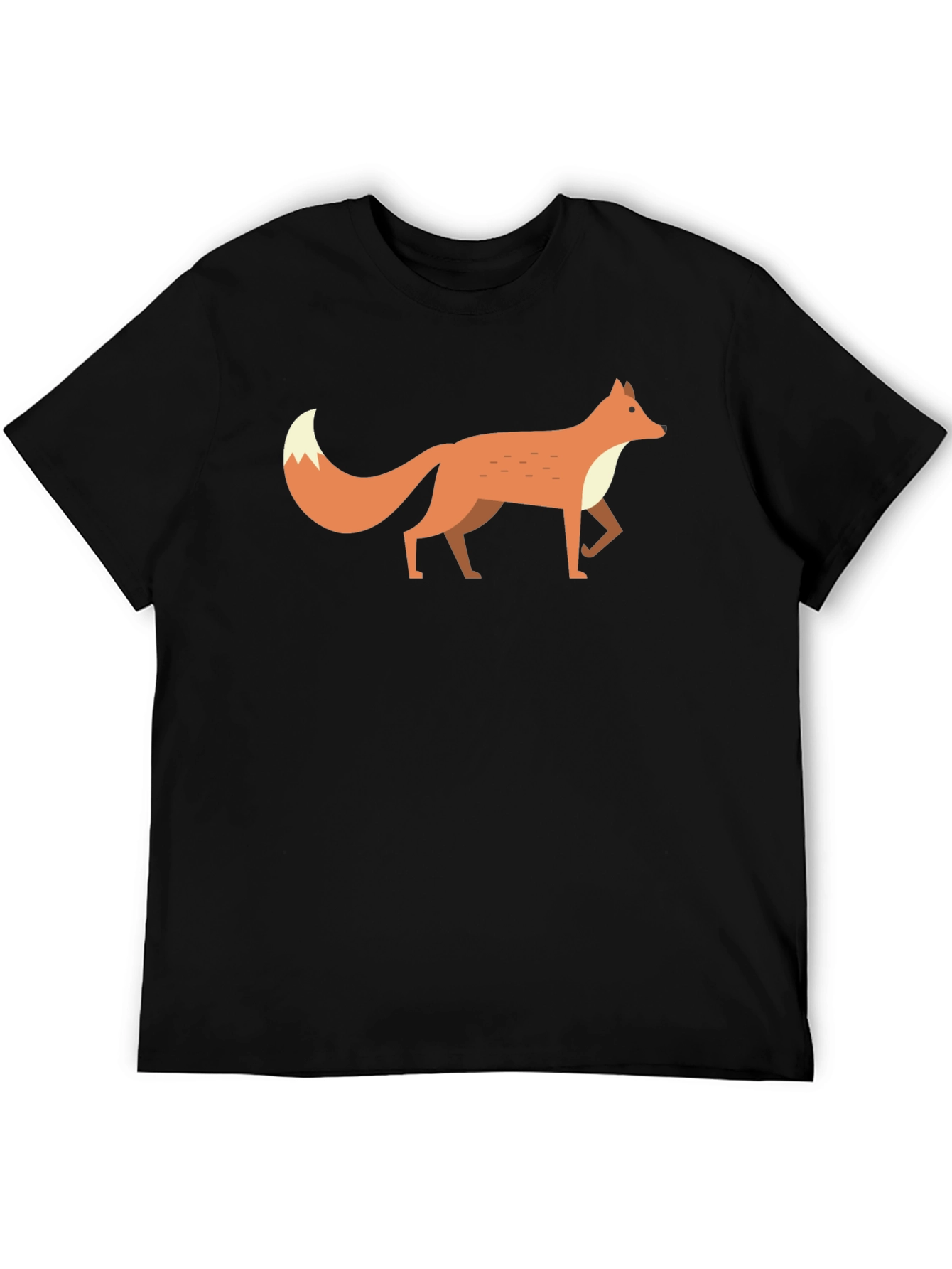 Black Fox Graphic Tee -  Men's Black Cotton T-Shirt view 5