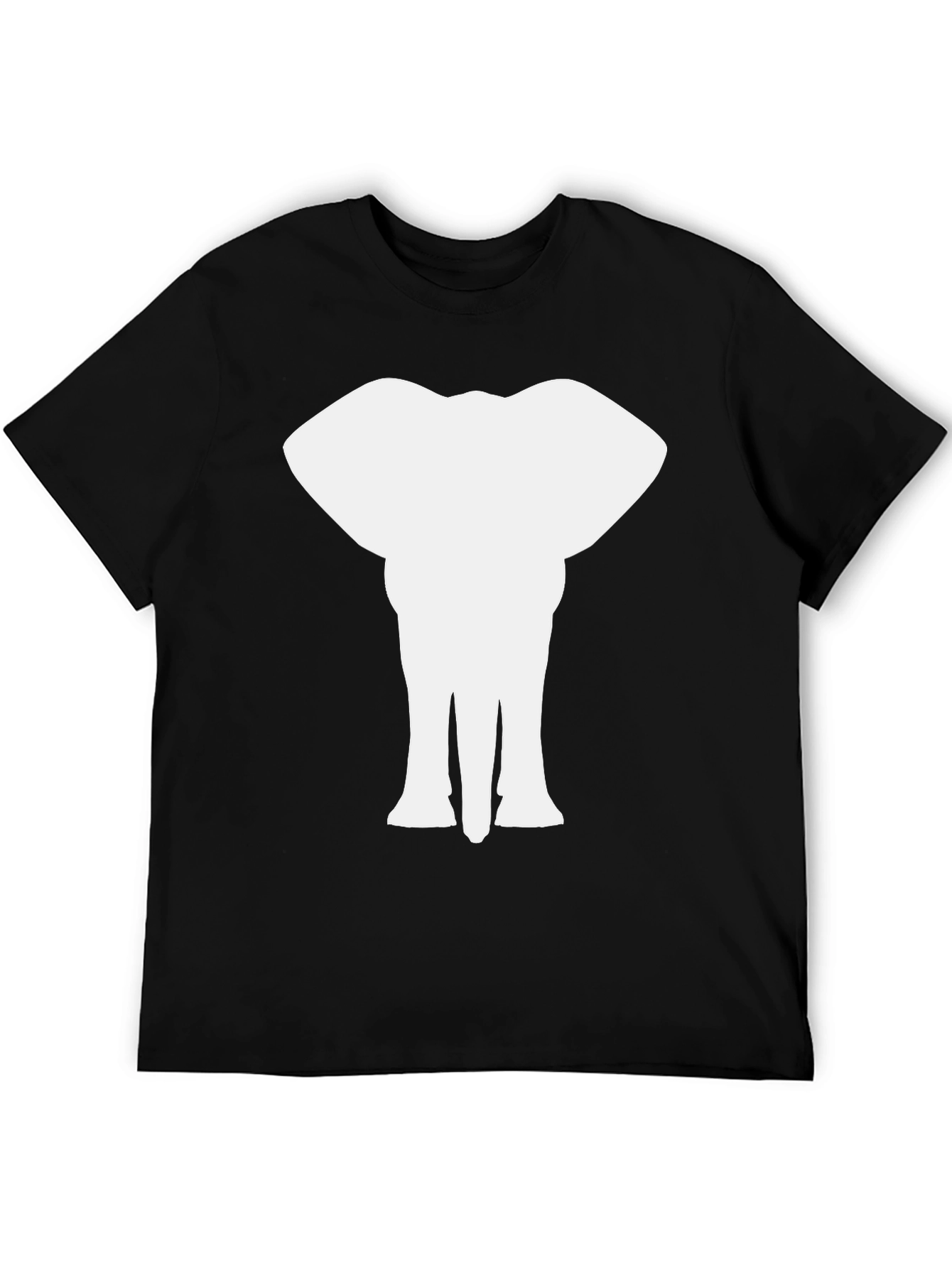 Black Elephant Silhouette Graphic Black T-Shirt view 5