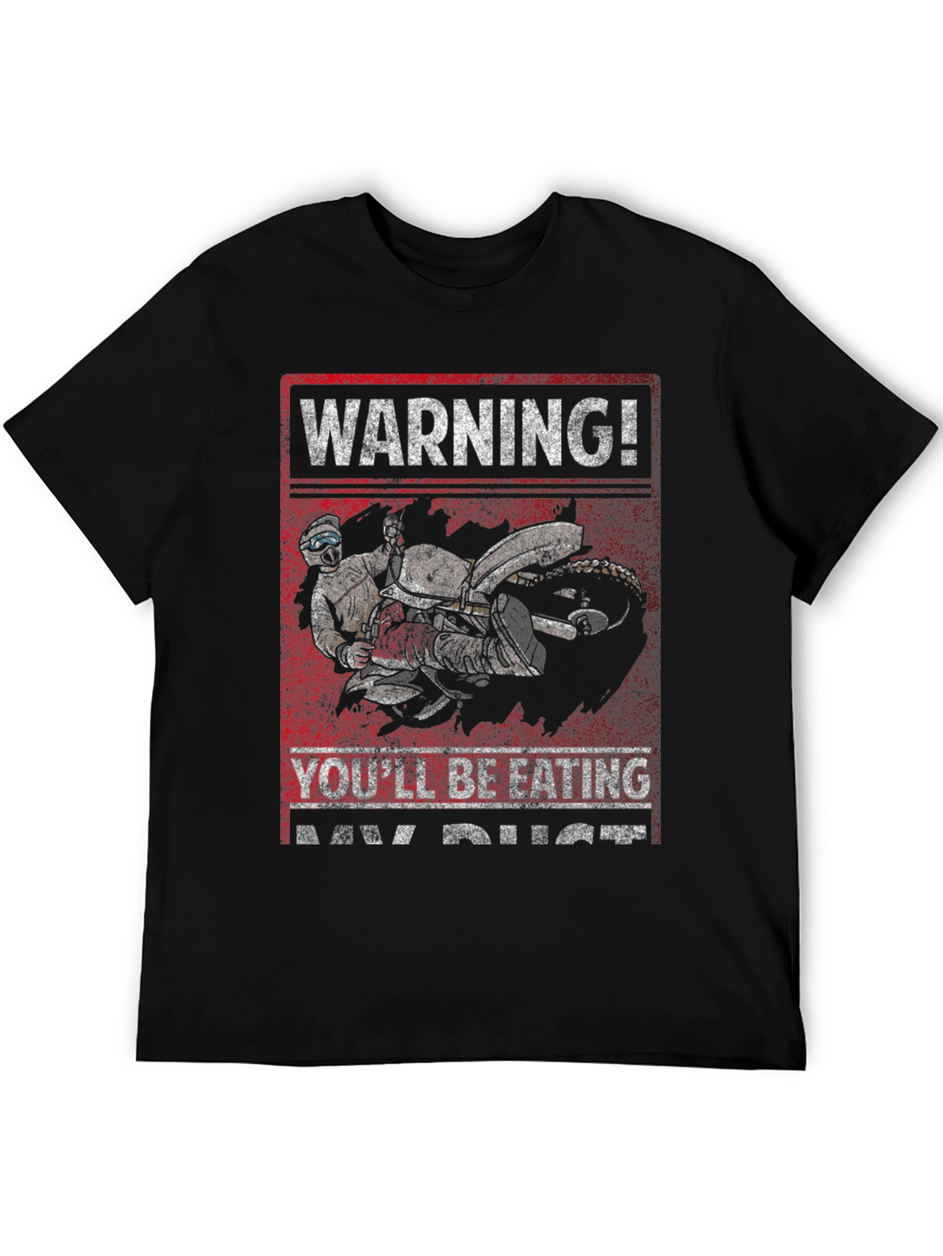 Black Warning Dirt Bike T-Shirt view 5