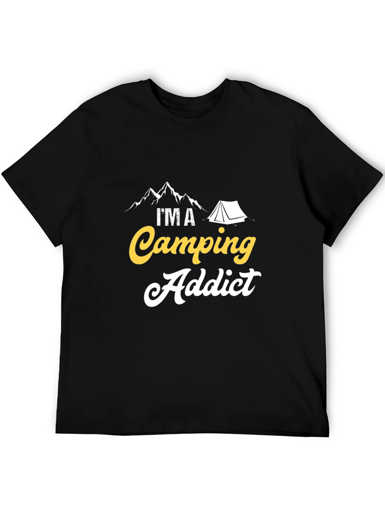 Black Camping Addict T-Shirt: Outdoors Adventure Tee view 5