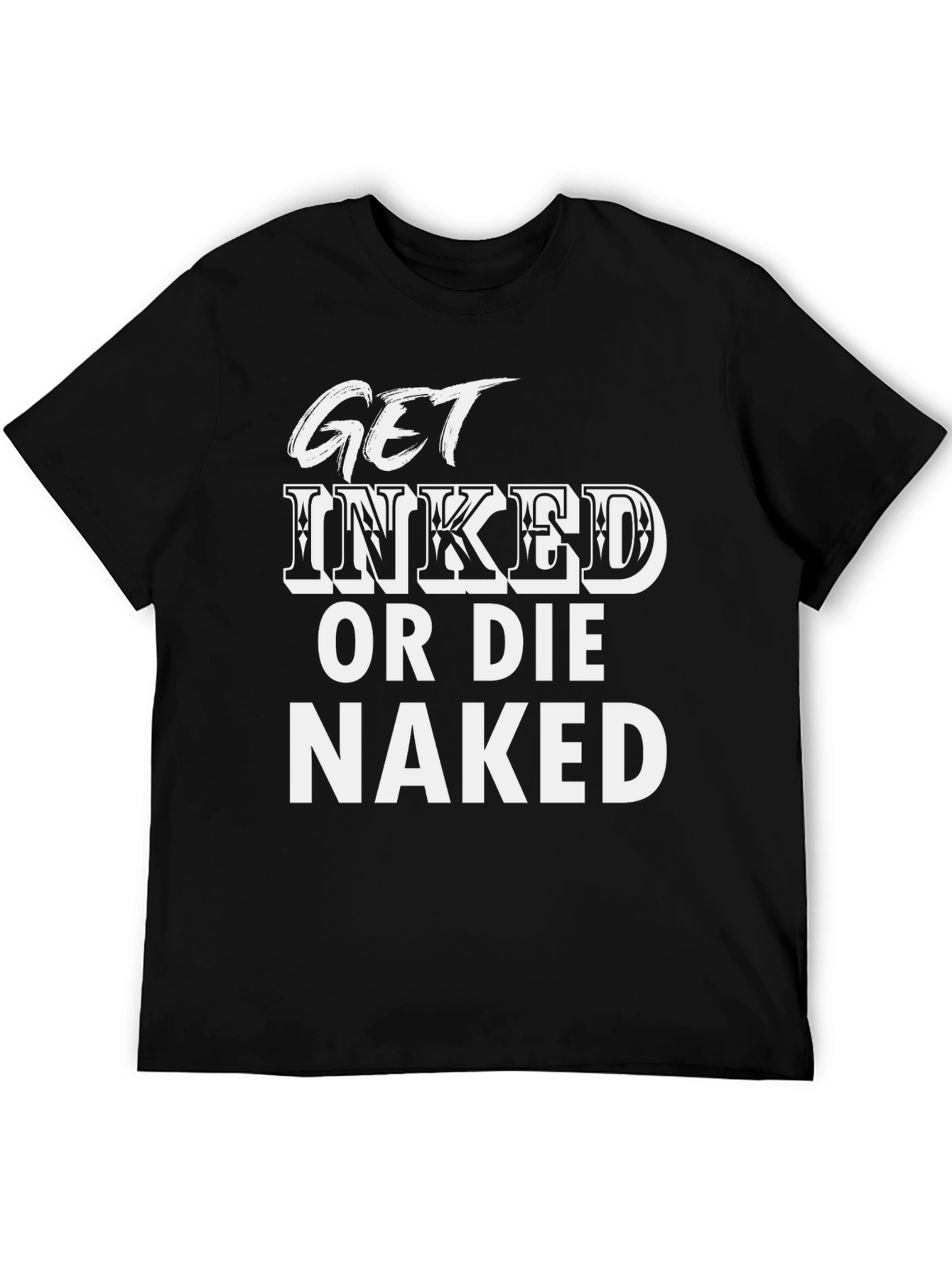 Black Get Inked T-Shirt: Tattoo Lover's Graphic Tee view 5