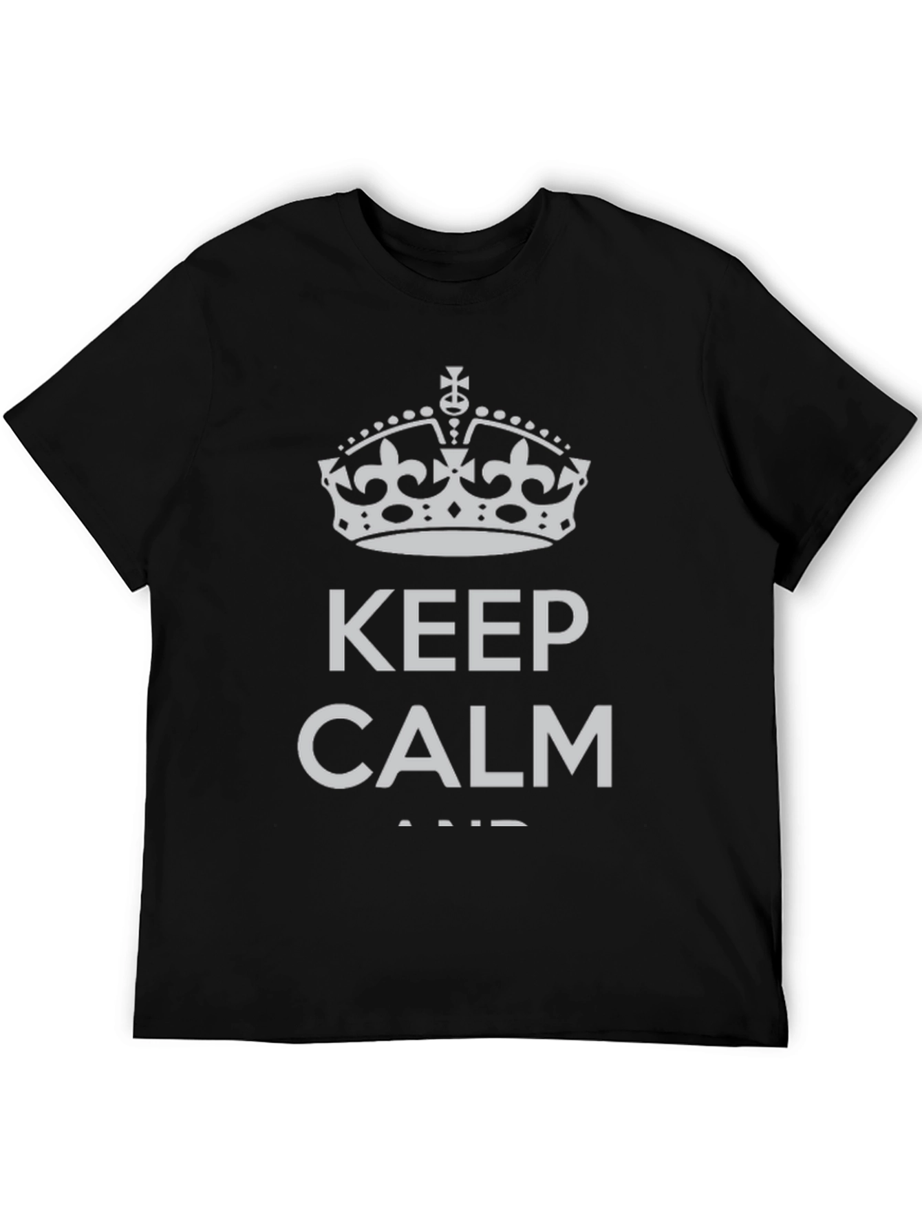 Black Keep Calm Graphic Print T-Shirt view 5