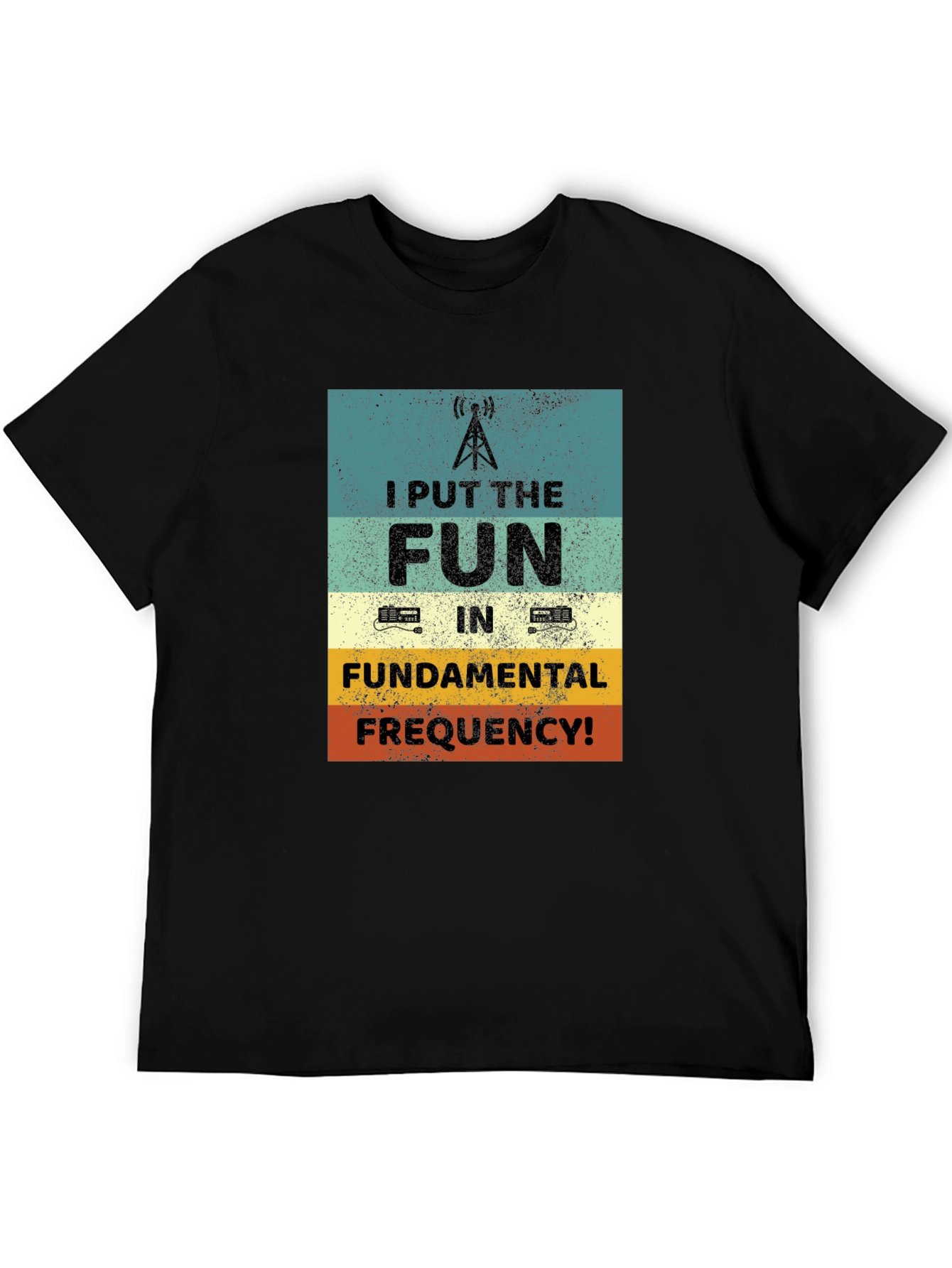 Black Fun Fundamental Frequency T-Shirt view 5