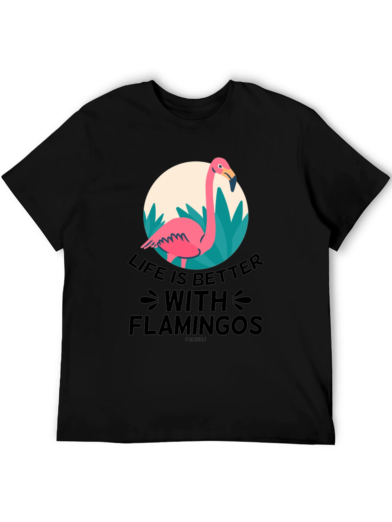 Black Life is Better with Flamingos T-Shirt view 5