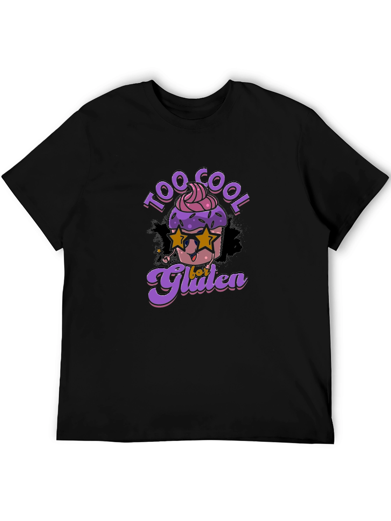 Black Too Cool for Gluten Black T-Shirt view 5