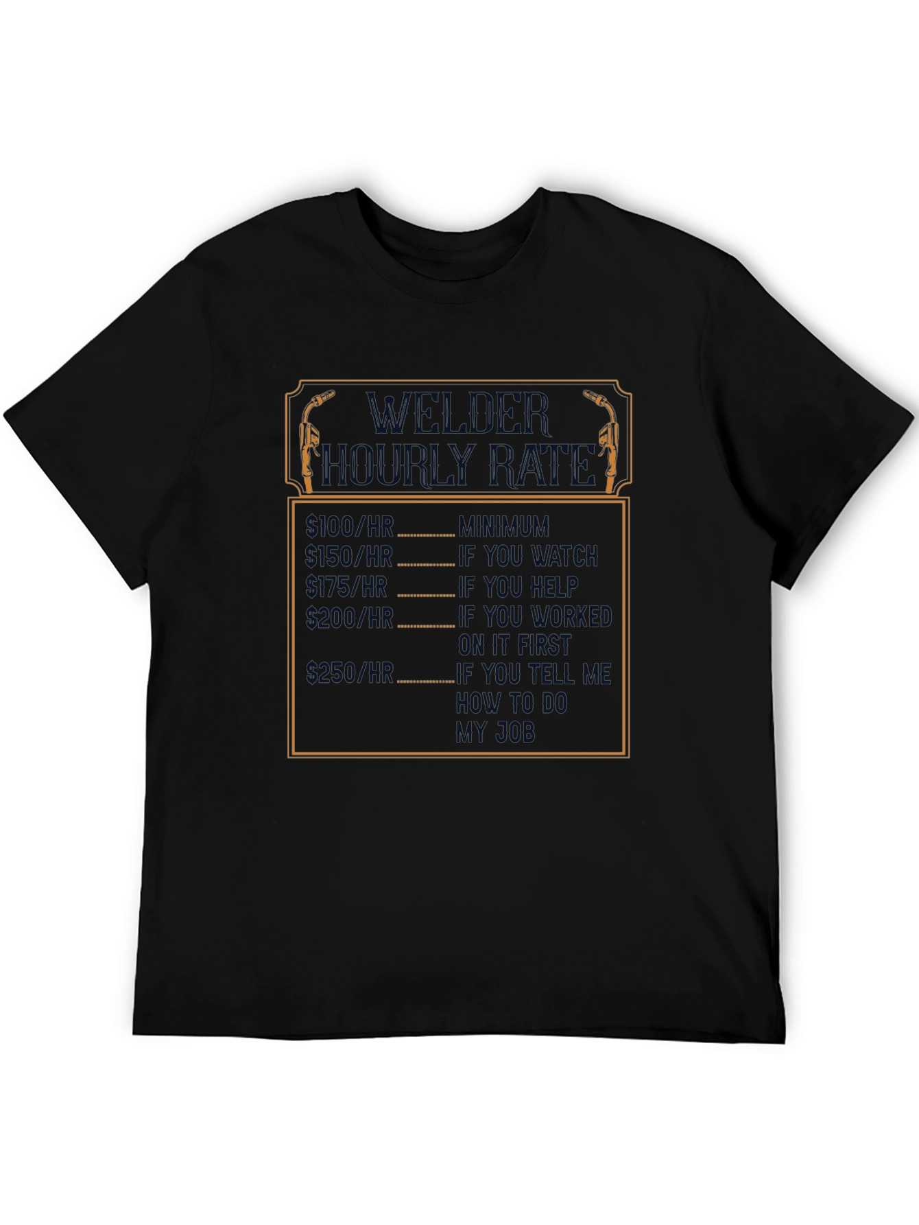 Black Welder Hourly Rate Funny Black T-Shirt view 5