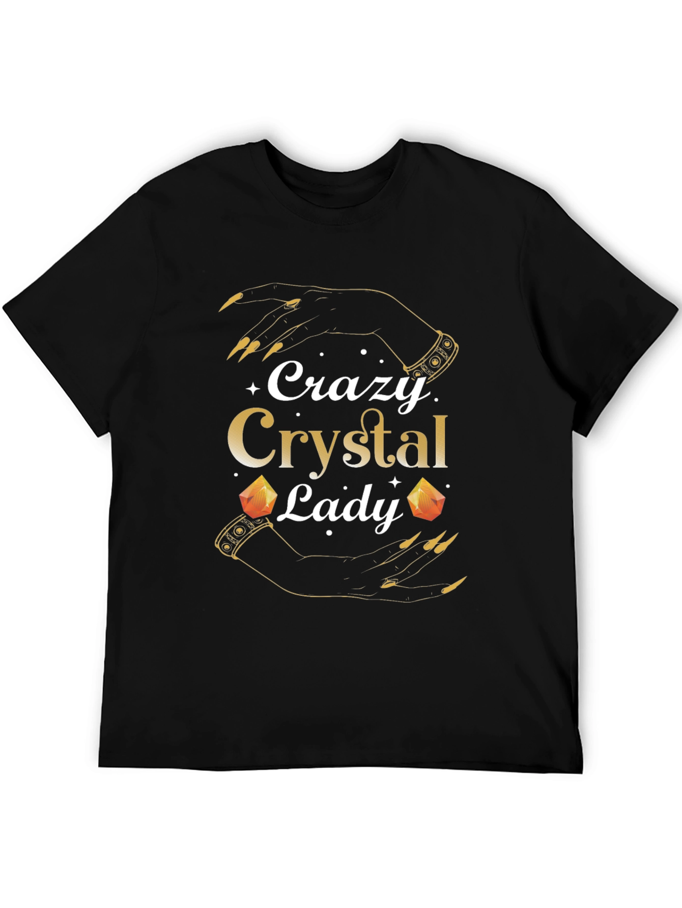 Black Crazy Crystal Lady Graphic T-Shirt - Unique Design view 5